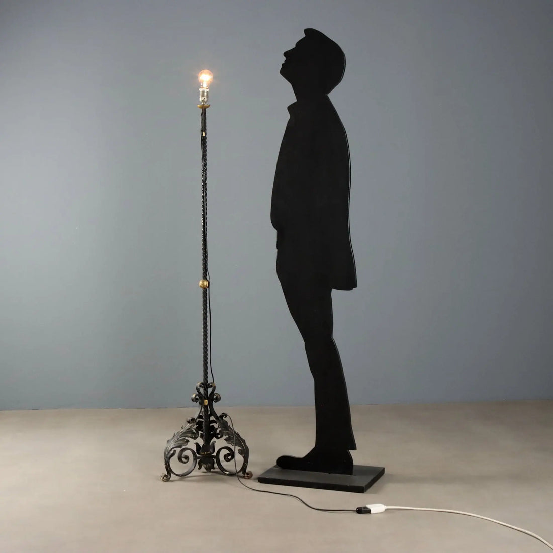 Antique Floor Lamp Iron Decorations Italy XIX Century