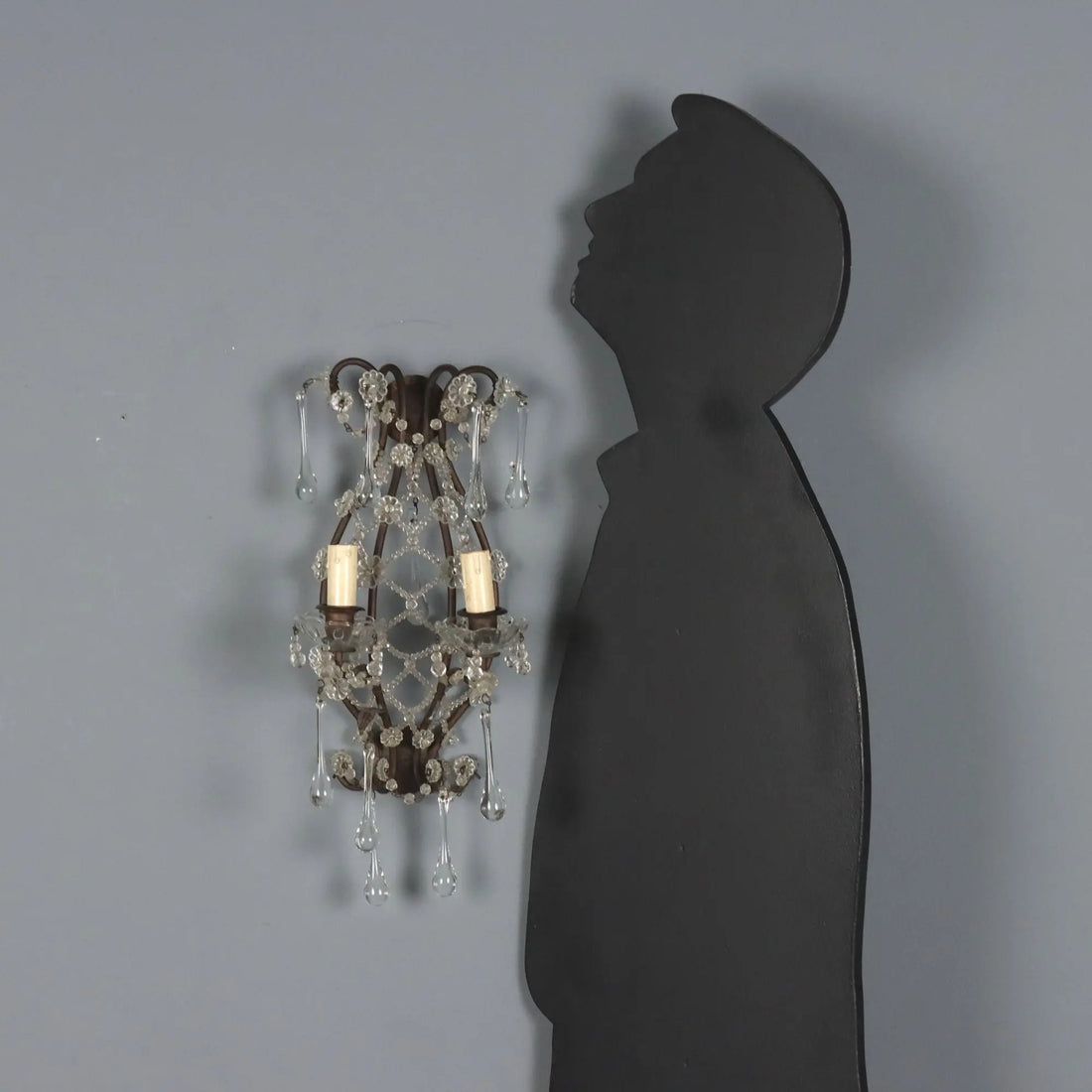 Antique Wall Lamps Burnished Metal Italy XX Century