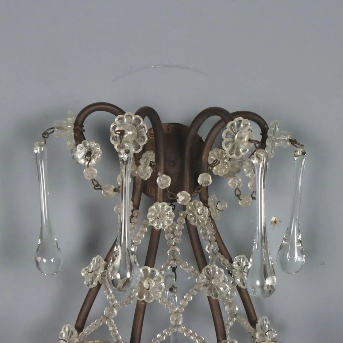 Antique Wall Lamps Burnished Metal Italy XX Century