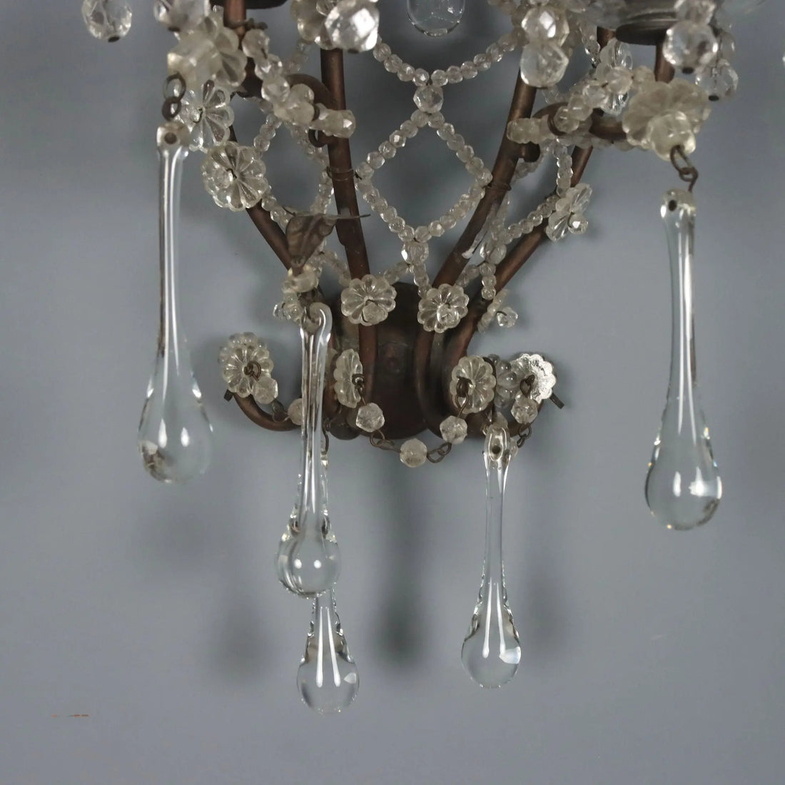 Antique Wall Lamps Burnished Metal Italy XX Century