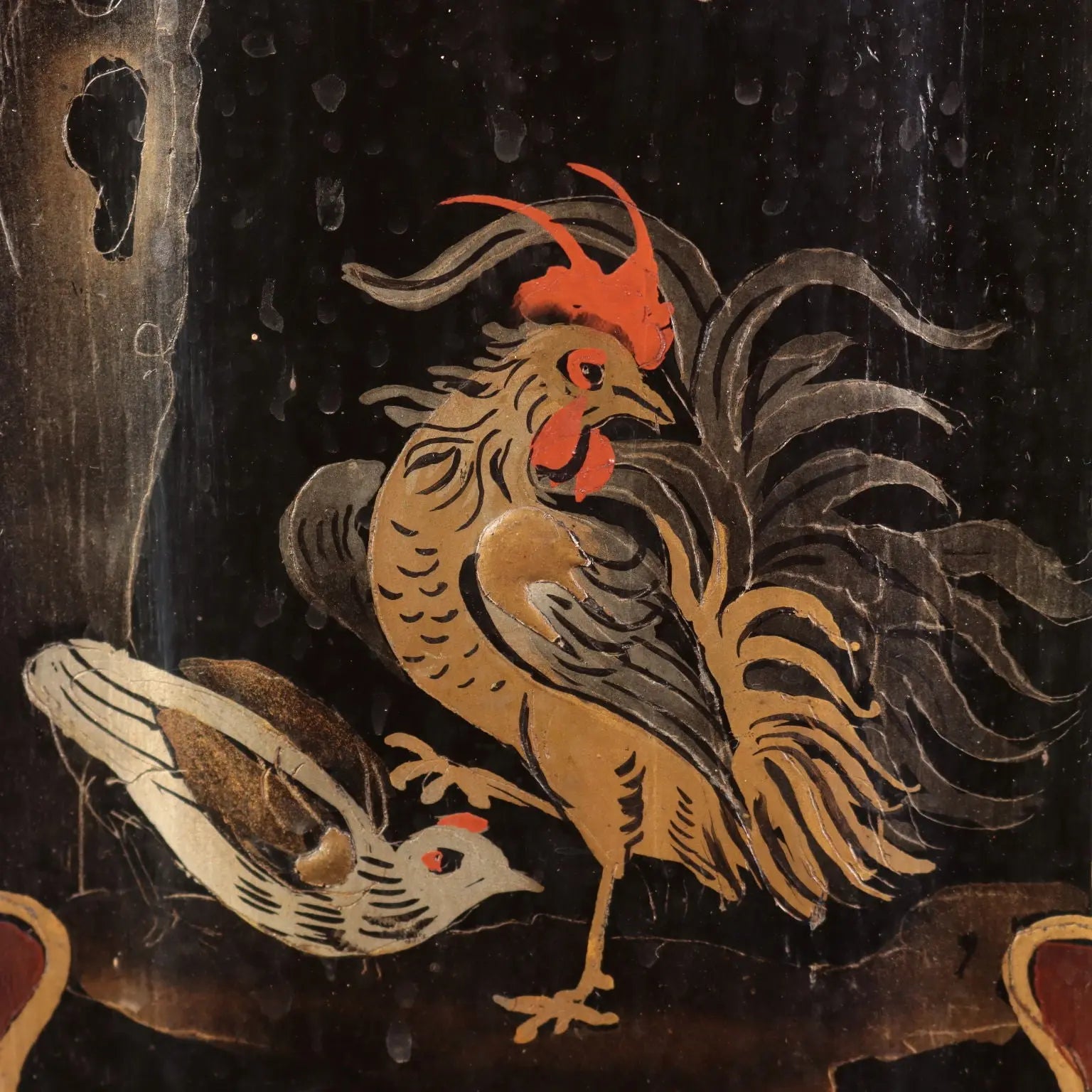 Pair of Chinoiserie Style Columns - Lacquered Wood