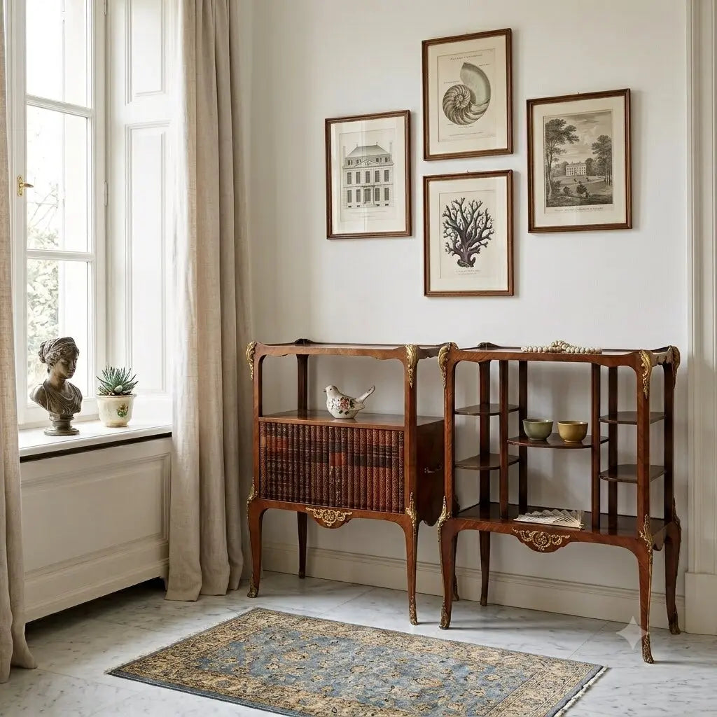 Bookcase and Étagère Mahogany Bronze Napoleon III - France XIX Century | Antiques | Other Furniture
