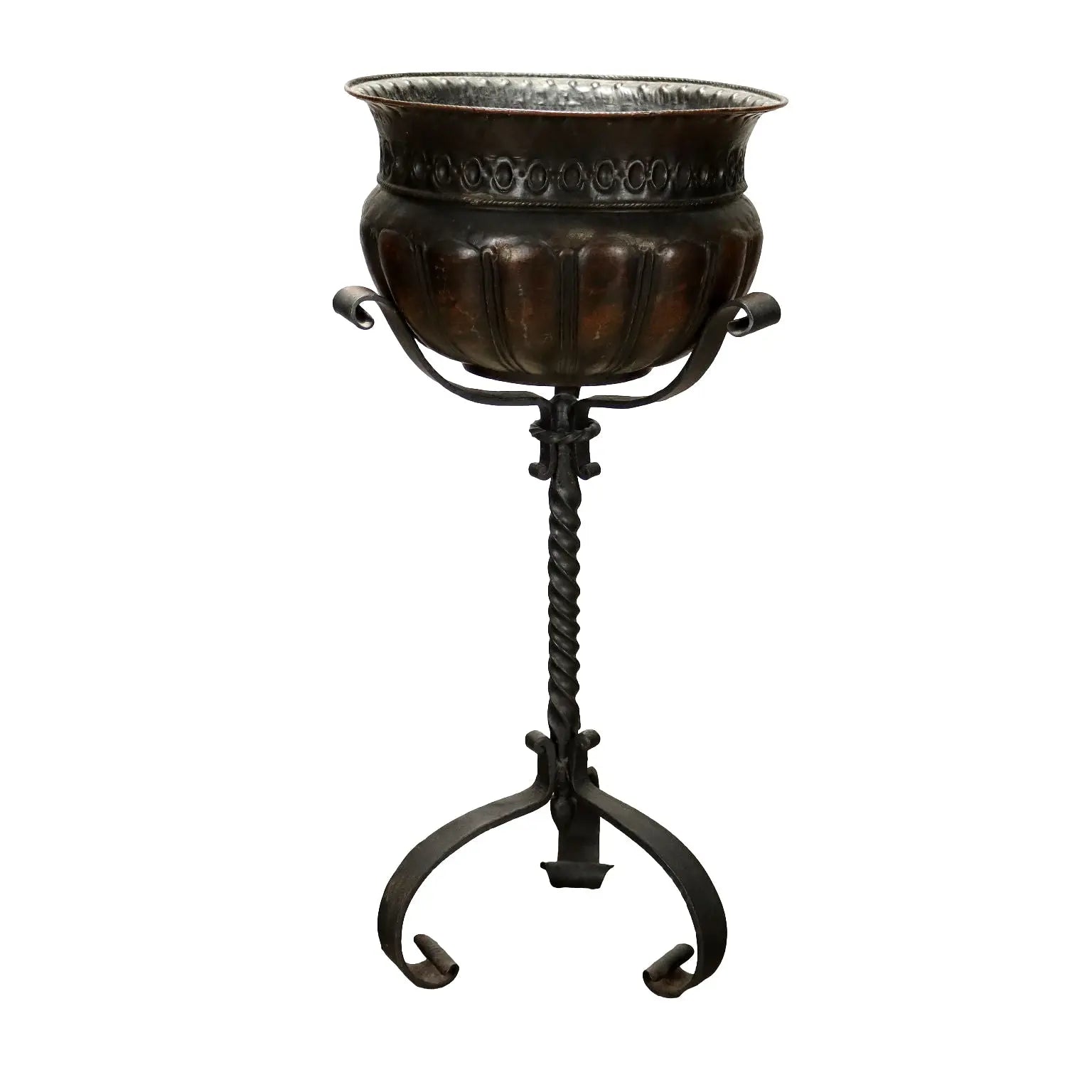Antique Planter 3 Feet Wrought Iron with Basin Italy XX Century - Italy, Late XIX - Early XX Century | Antiques | Other Furniture