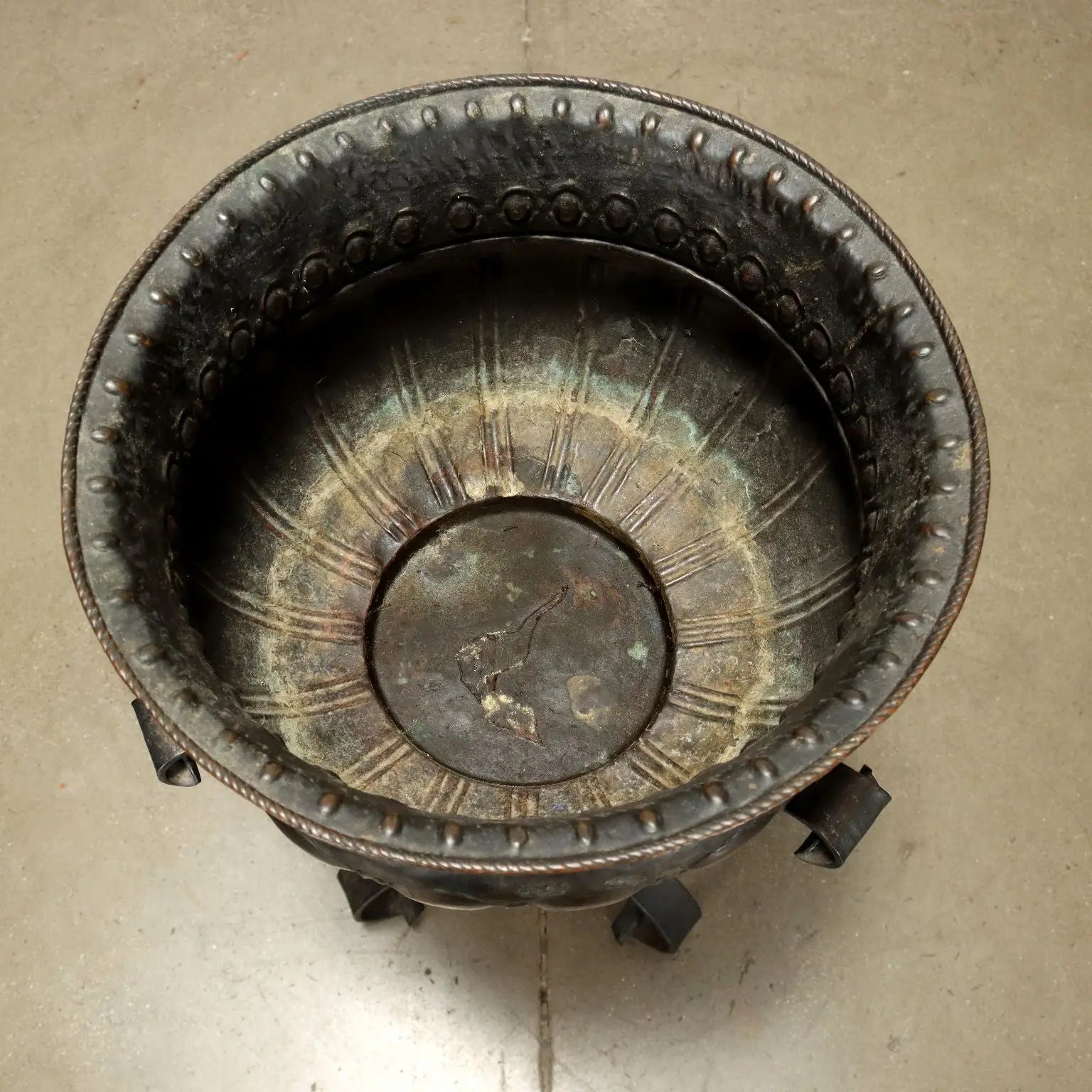 Antique Planter 3 Feet Wrought Iron with Basin Italy XX Century - Italy, Late XIX - Early XX Century | Antiques | Other Furniture