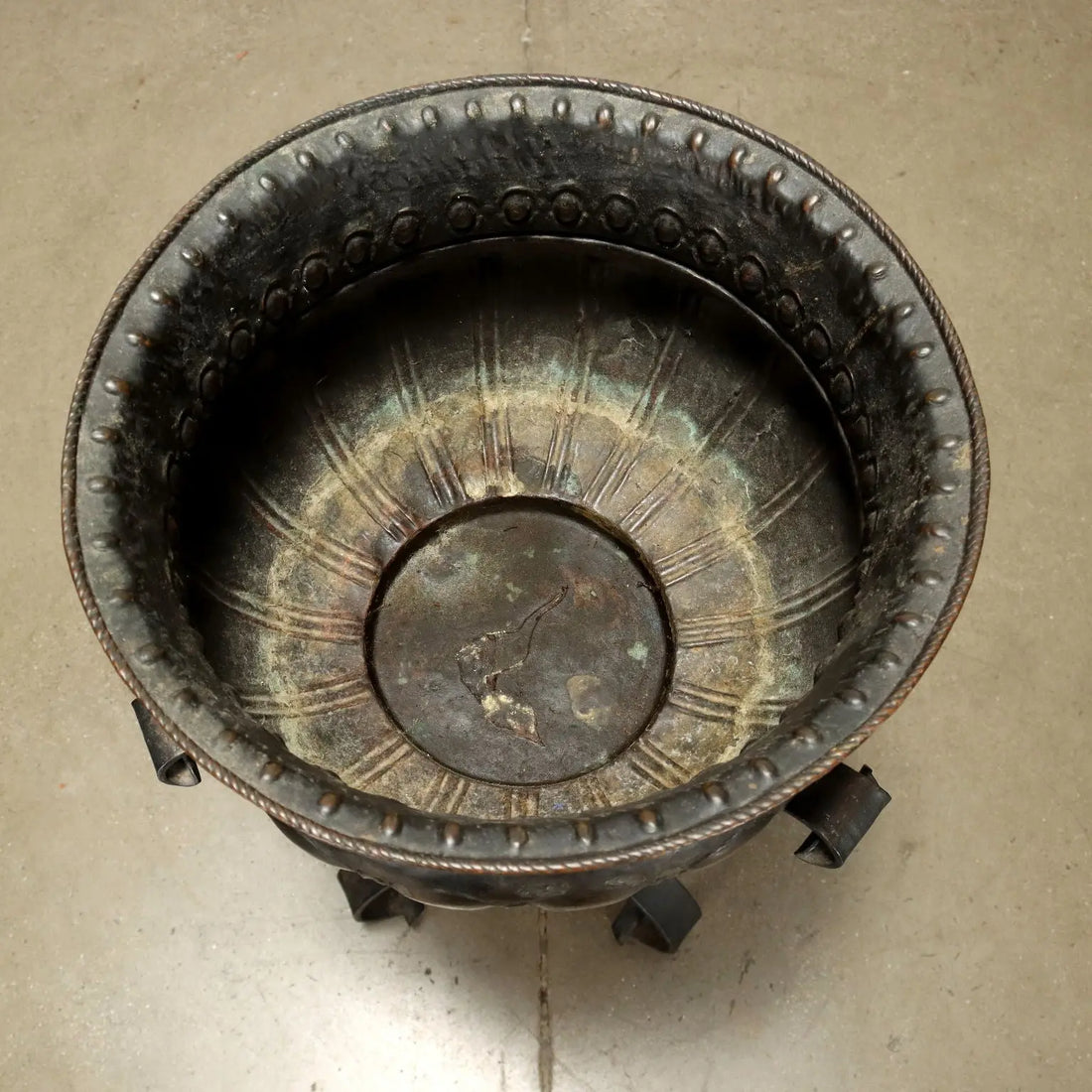 Antique Planter 3 Feet Wrought Iron with Basin Italy XX Century - Italy, Late XIX - Early XX Century | Antiques | Other Furniture