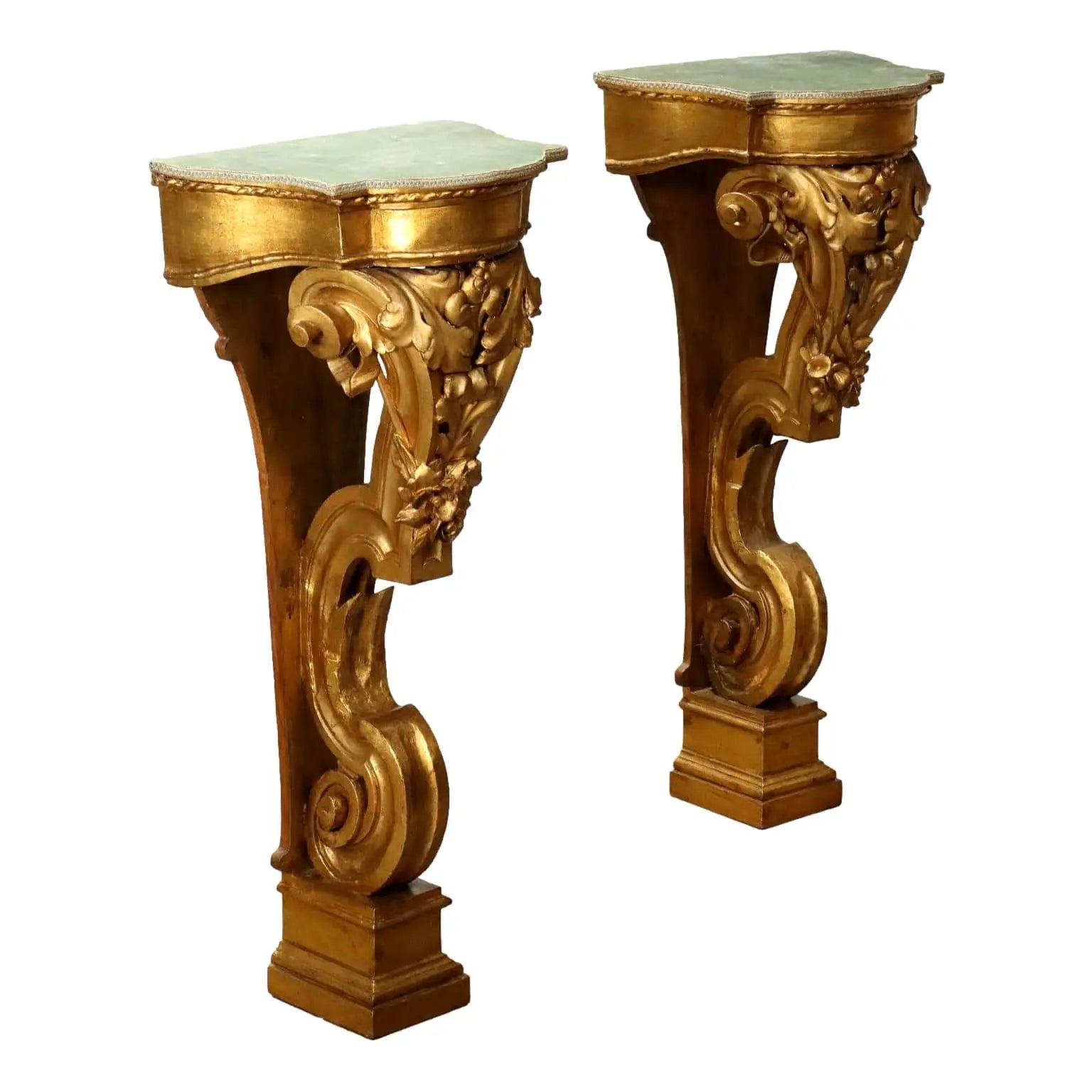 Pair of Antique Shelves Gilded Poplar Italy XX Century - Italy, Late XIX Century | Antiques | Other Furniture