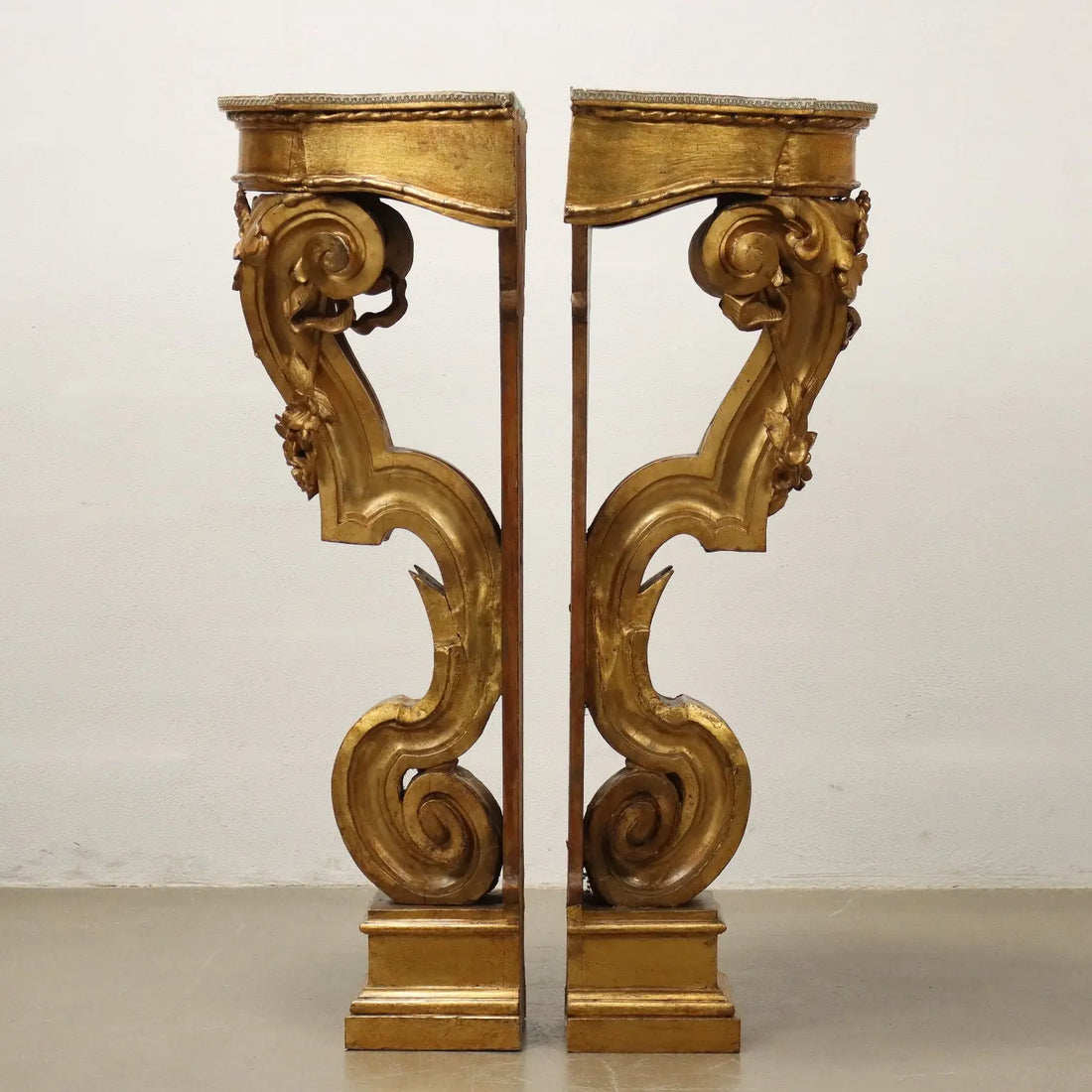 Pair of Antique Shelves Gilded Poplar Italy XX Century - Italy, Late XIX Century | Antiques | Other Furniture