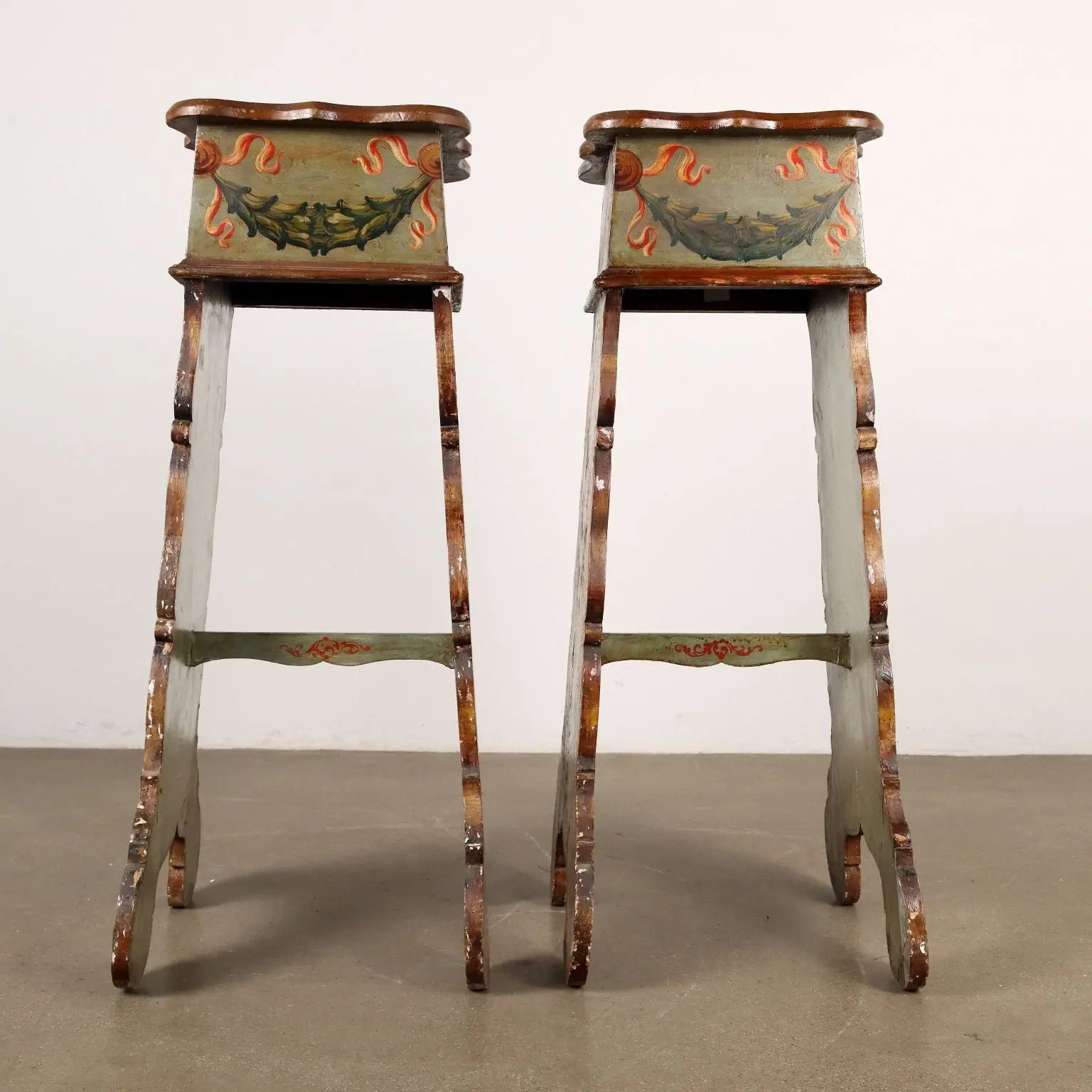 Pair of Italian Lacquered Stands - Late 19th Century