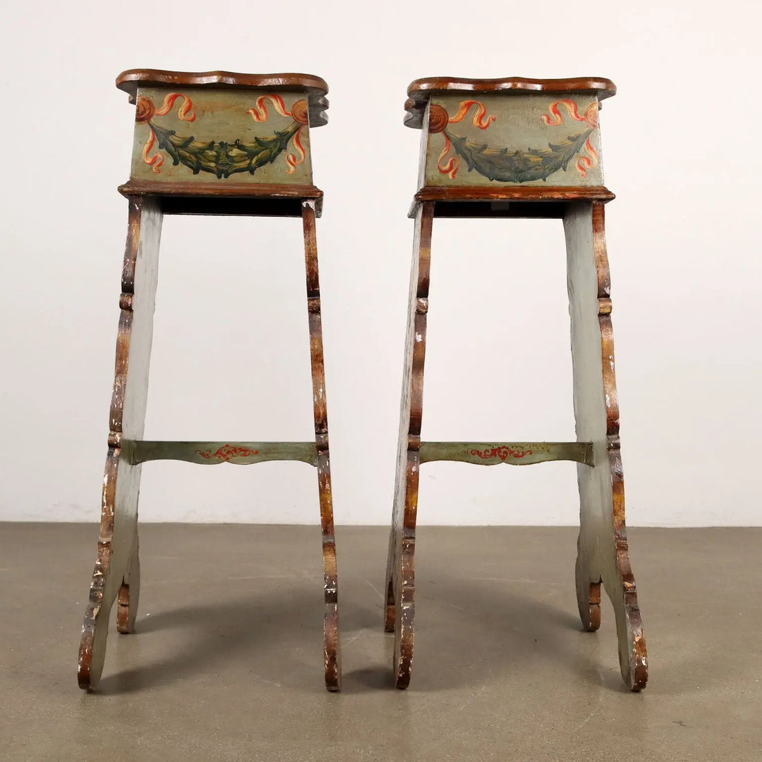 Pair of Italian Lacquered Stands - Late 19th Century