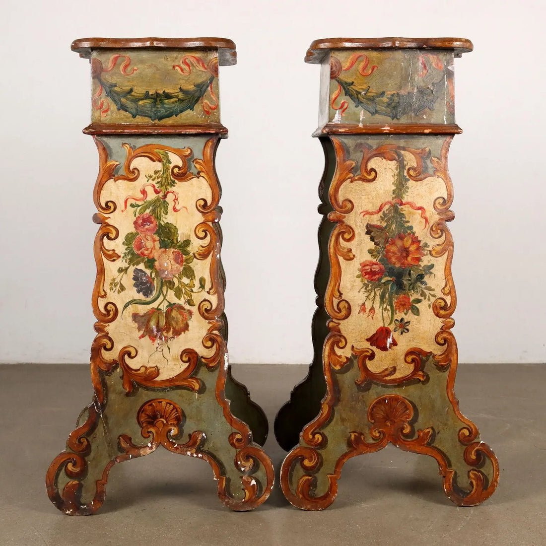 Pair of Italian Lacquered Stands - Late 19th Century
