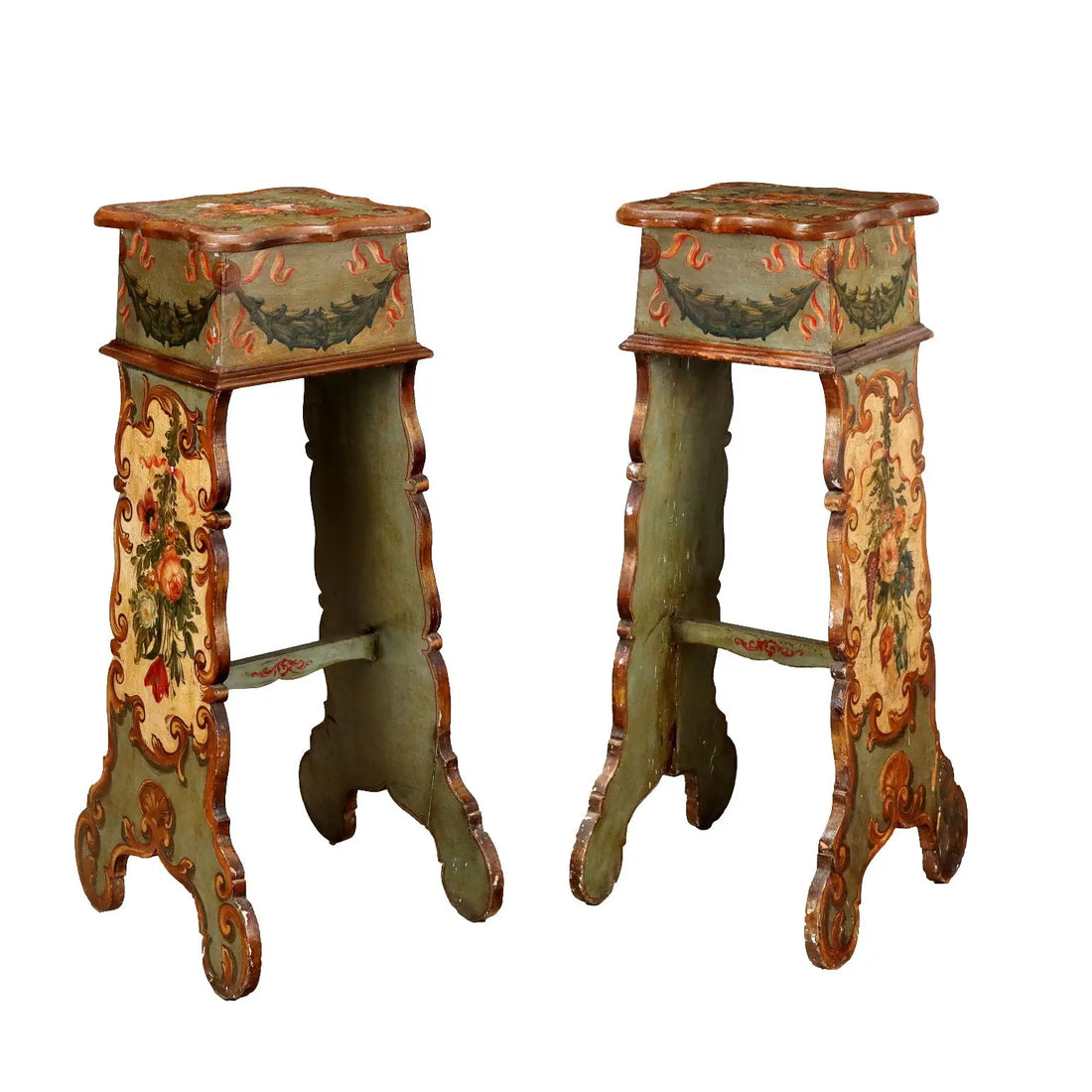 Pair of Italian Lacquered Stands - Late 19th Century