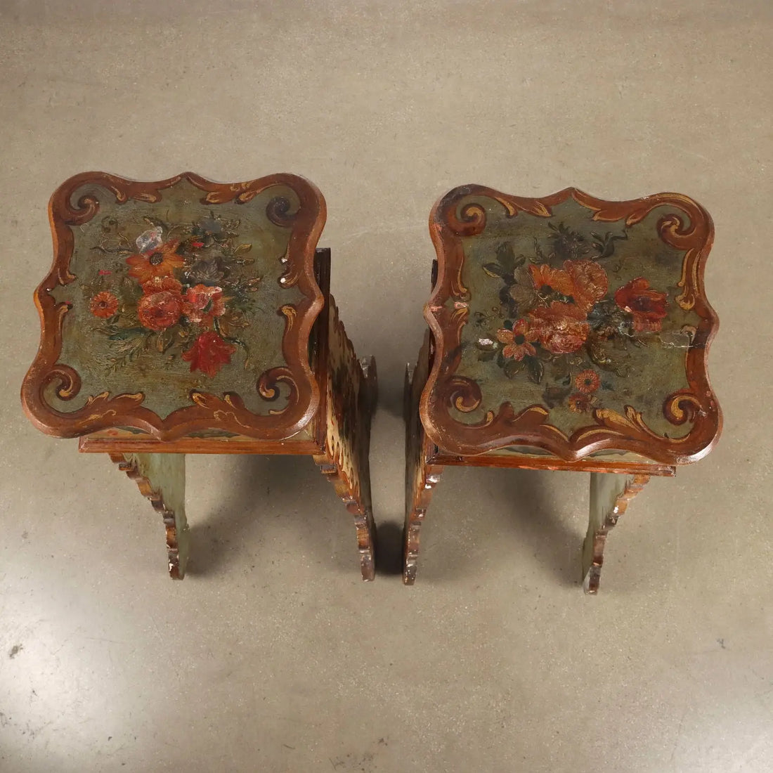 Pair of Italian Lacquered Stands - Late 19th Century