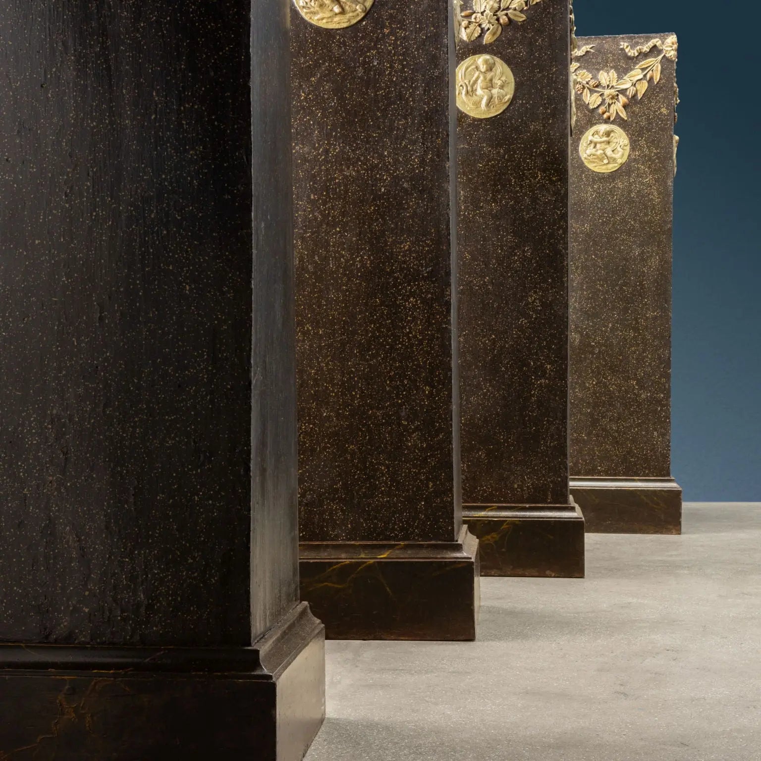 Neoclassical Columns in Lacquered Poplar, 18th Century