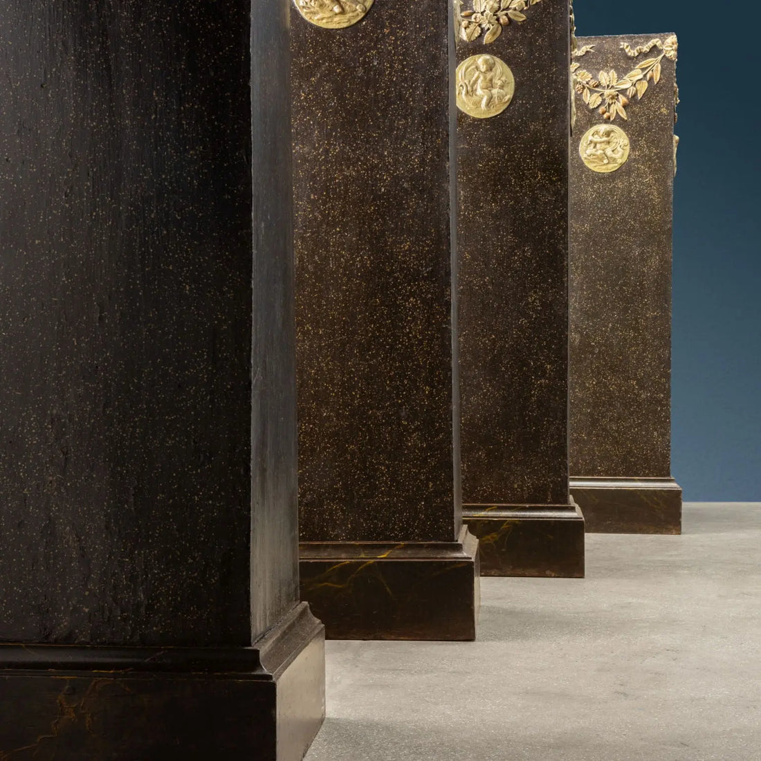 Neoclassical Columns in Lacquered Poplar, 18th Century