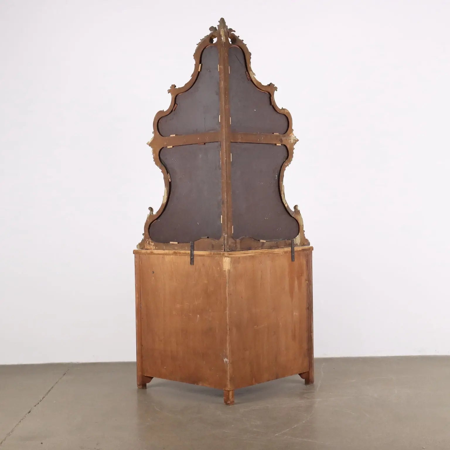 Antique Corner Cupboard Baroque Style Mahogany XX Century - Corner with Mirrored Upper Part | Antiques | Other Furniture