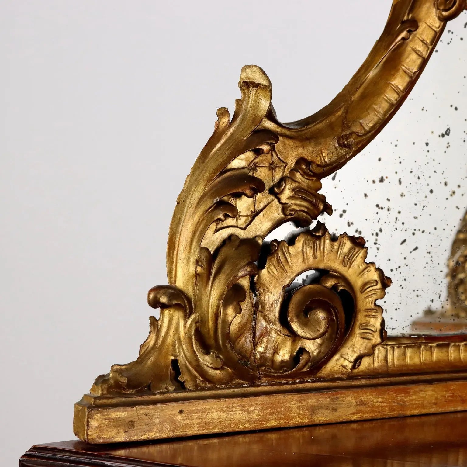 Antique Corner Cupboard Baroque Style Mahogany XX Century - Corner with Mirrored Upper Part | Antiques | Other Furniture