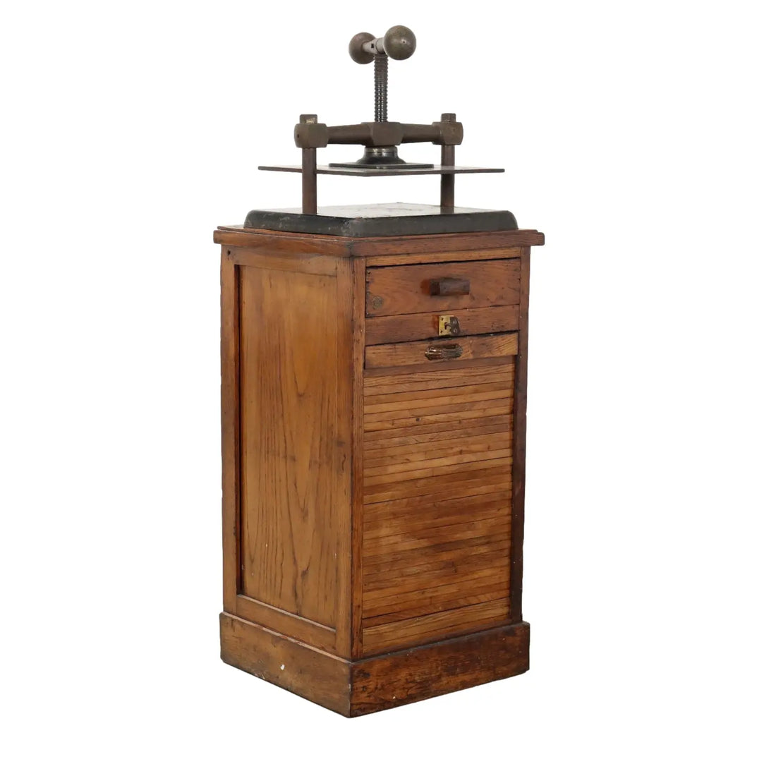 Antique Printer's Cabinet Art Nouveau Oak Italy XX Century - Shutter with Press | Antiques | Other Furniture