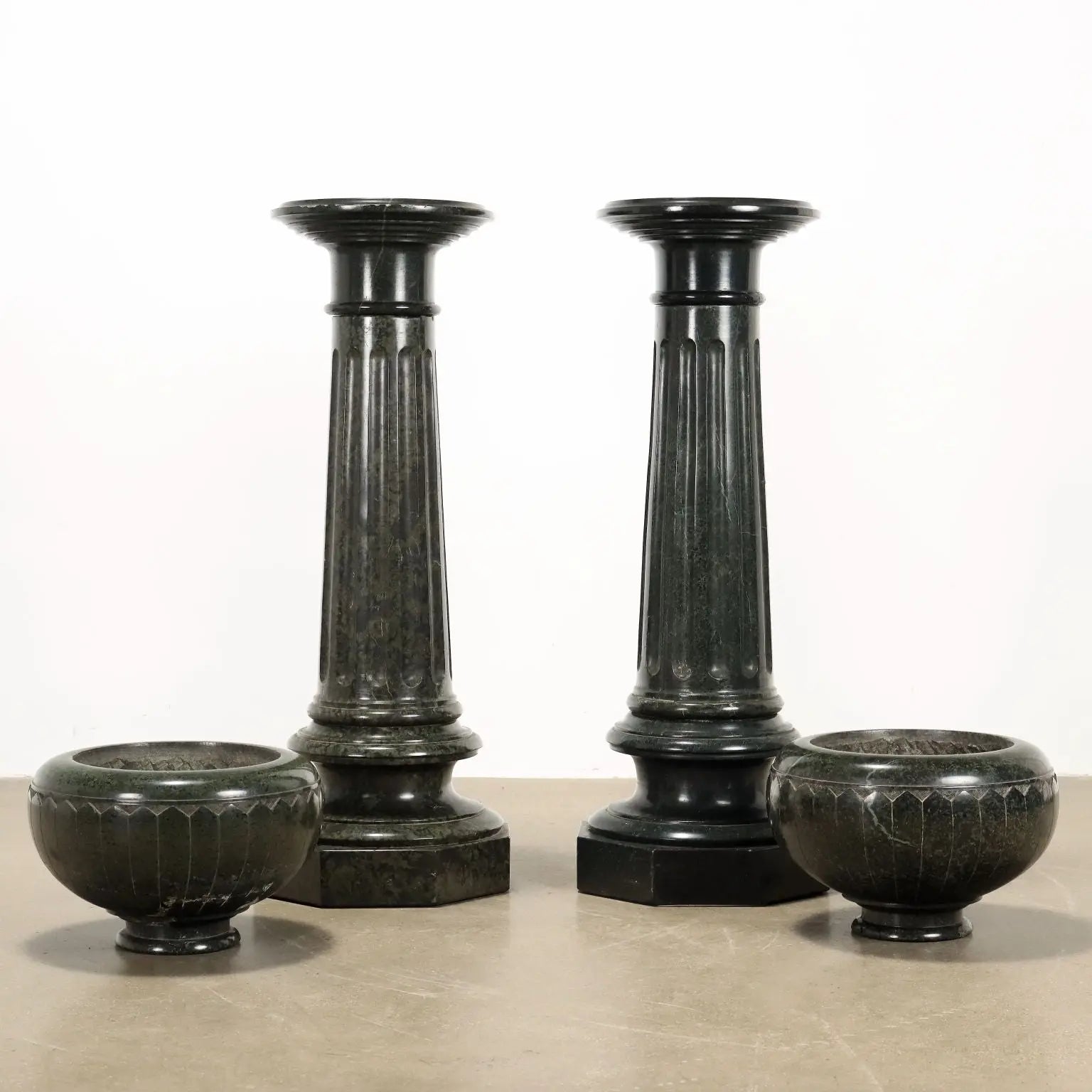 Antique Columns Art Deco Green Marble Italy XX Century - Italy, Early XX Century | Antiques | Other Furniture