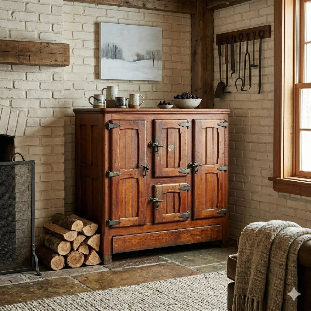 Siberia Icebox in Larch Wood with Zinc