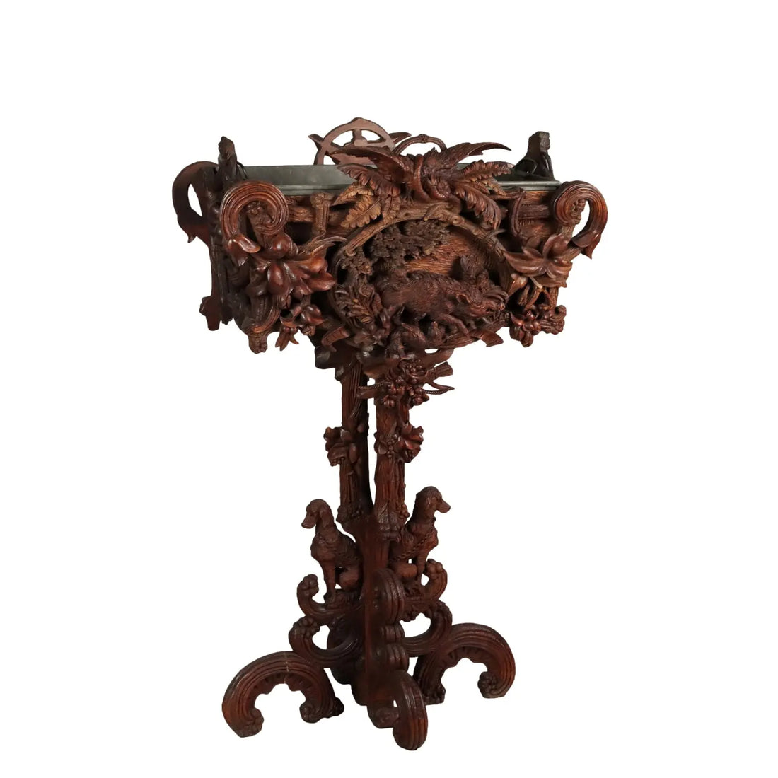 Neobaroque Carved Wood Planter, Late 19th Century