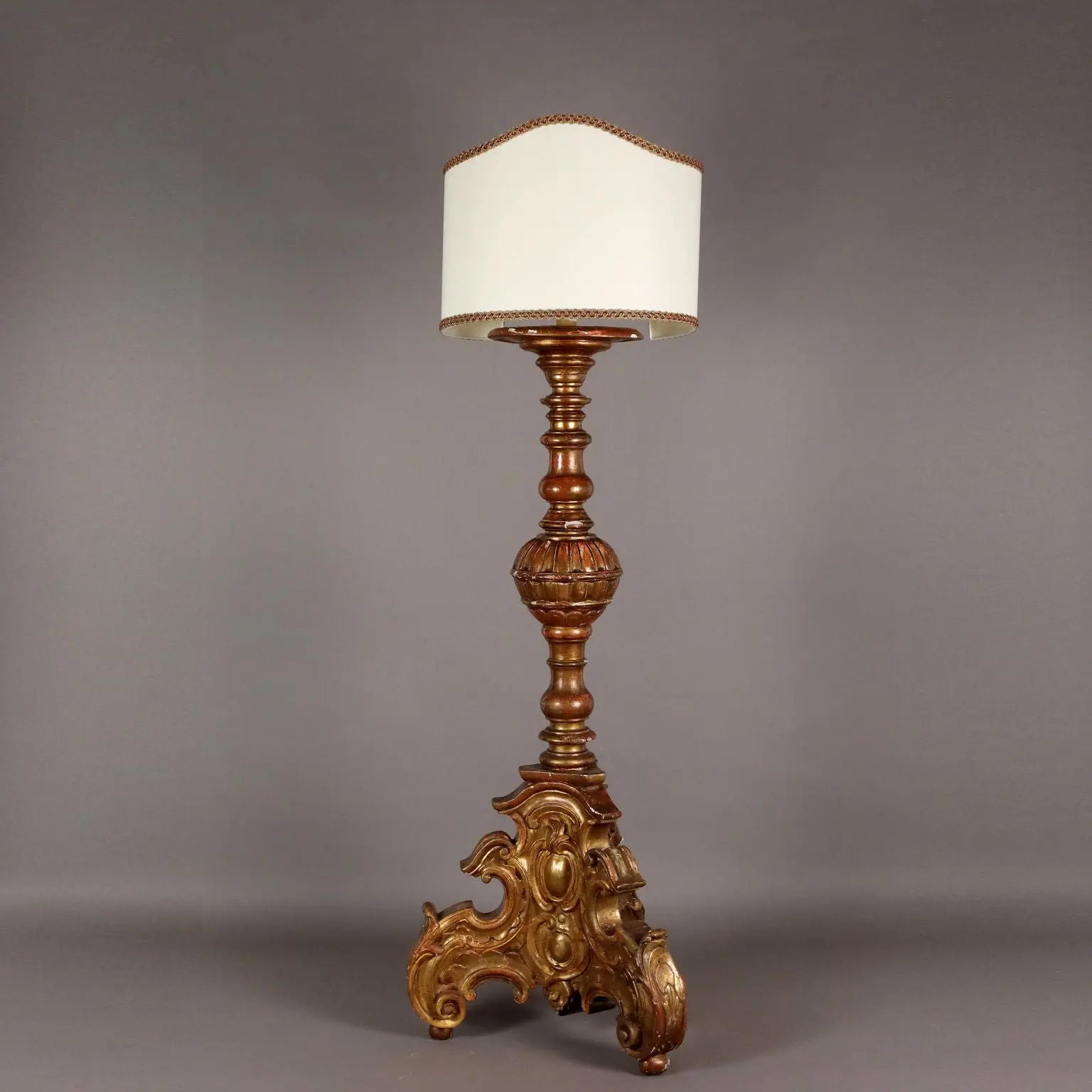 Large Eclectic Carved and Gilded Chandelier