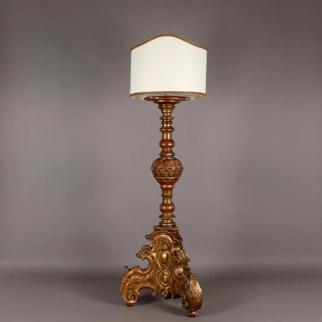 Large Eclectic Carved and Gilded Chandelier