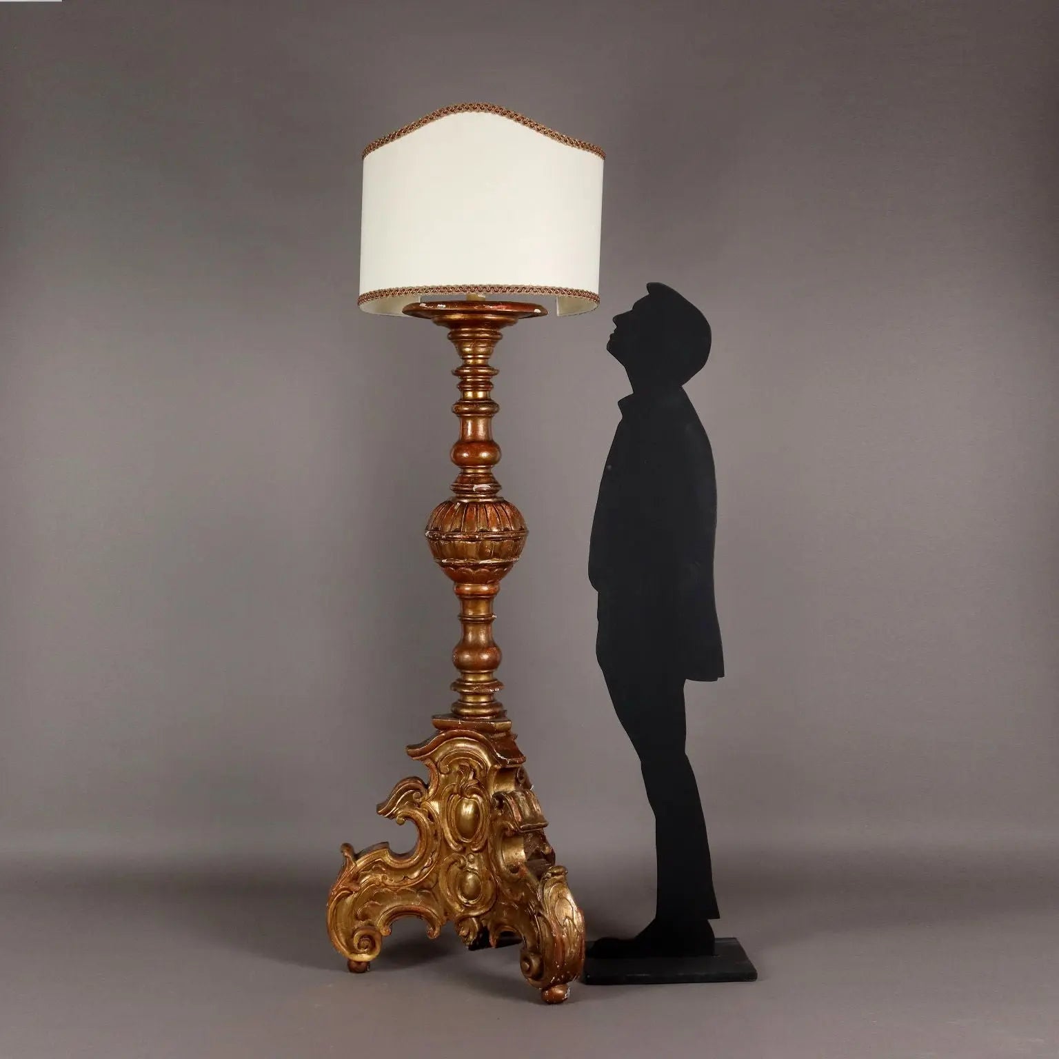 Large Eclectic Carved and Gilded Chandelier
