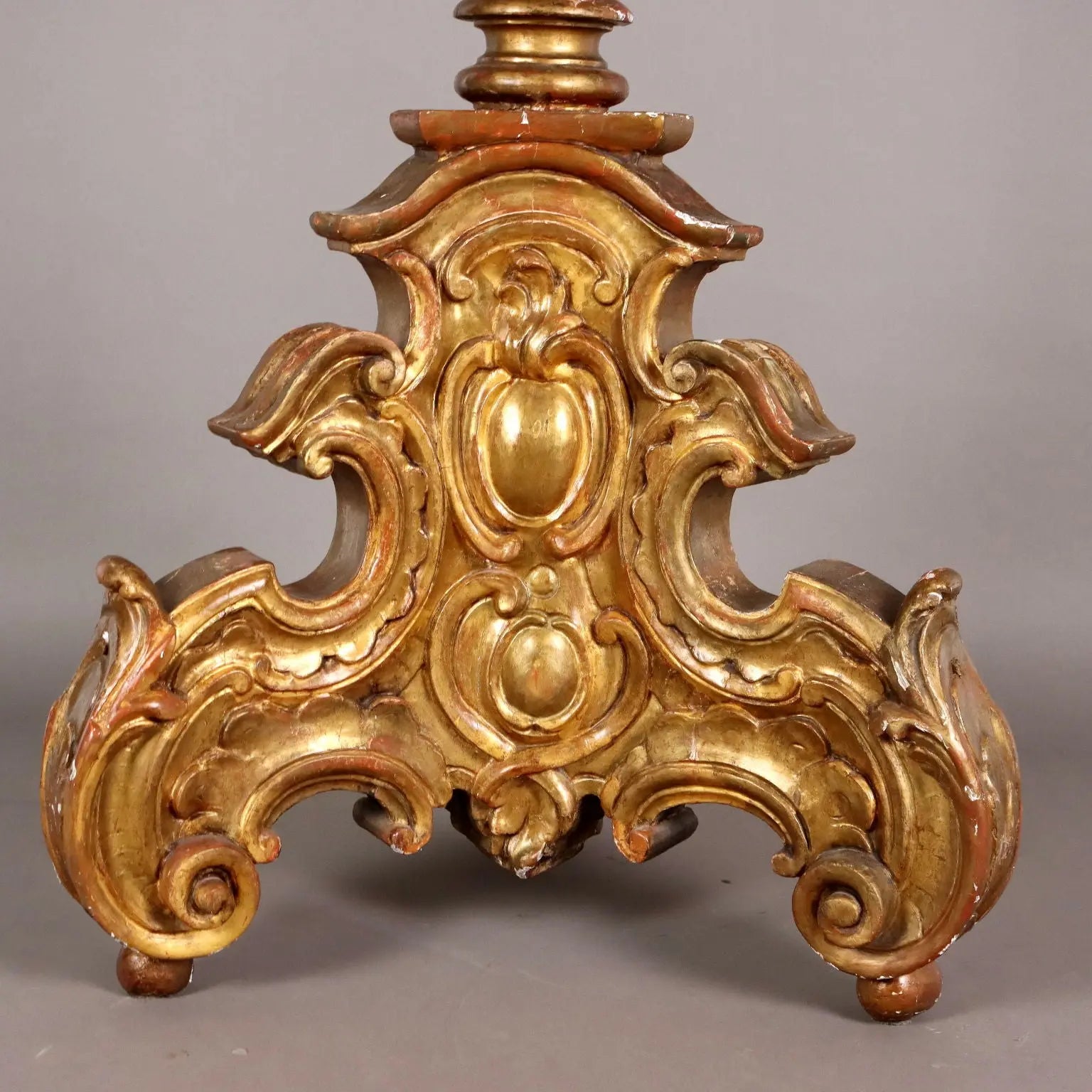 Large Eclectic Carved and Gilded Chandelier