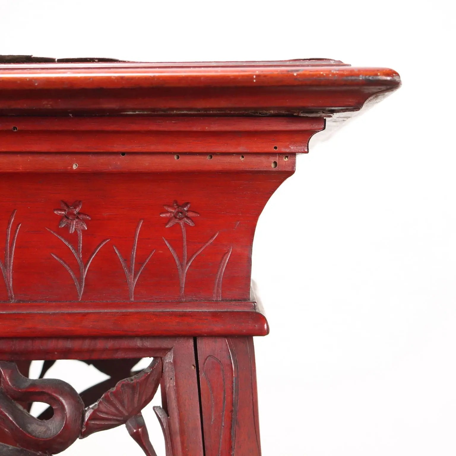 Liberty-Style Walnut Pedestal - Italy Early 1900s