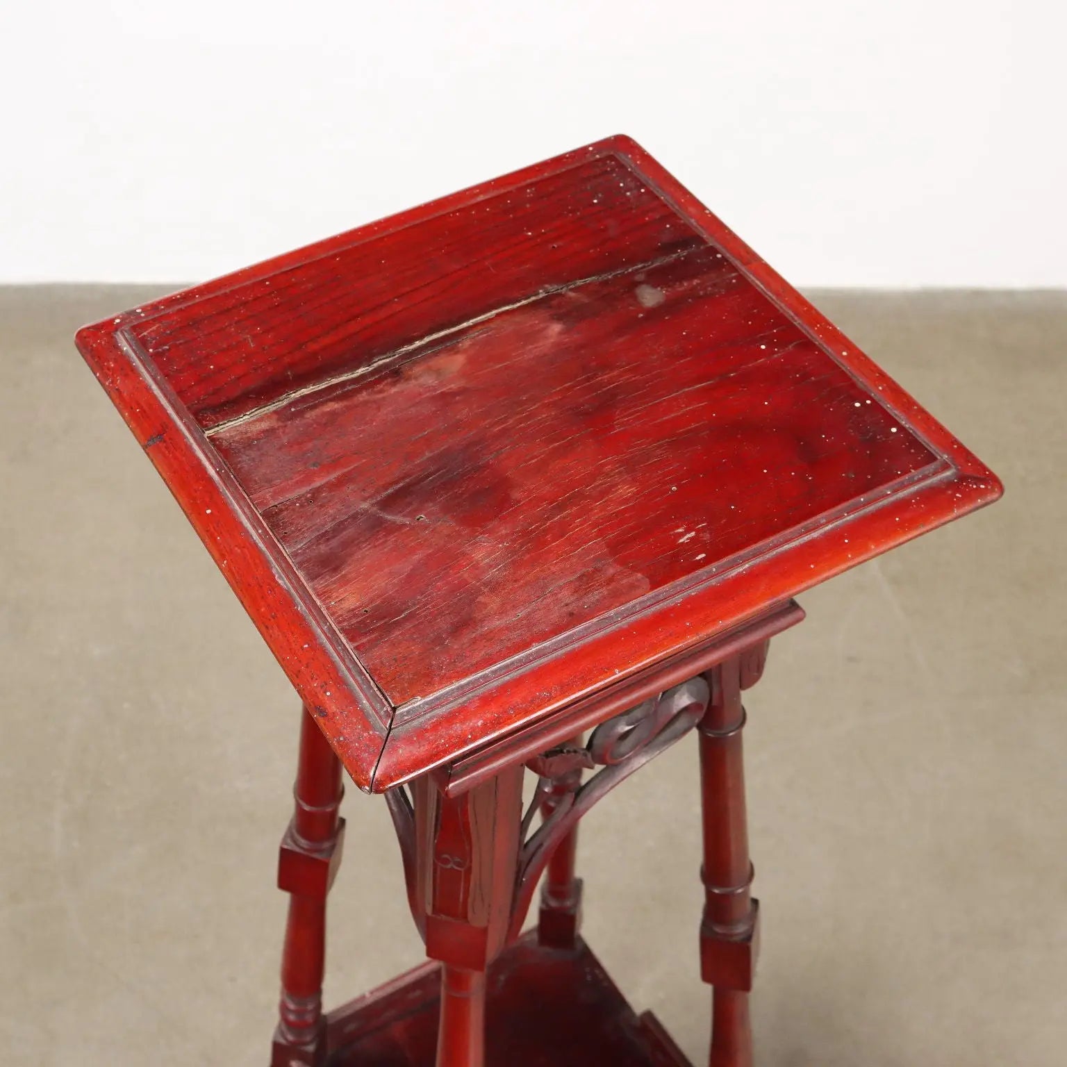 Liberty-Style Walnut Pedestal - Italy Early 1900s