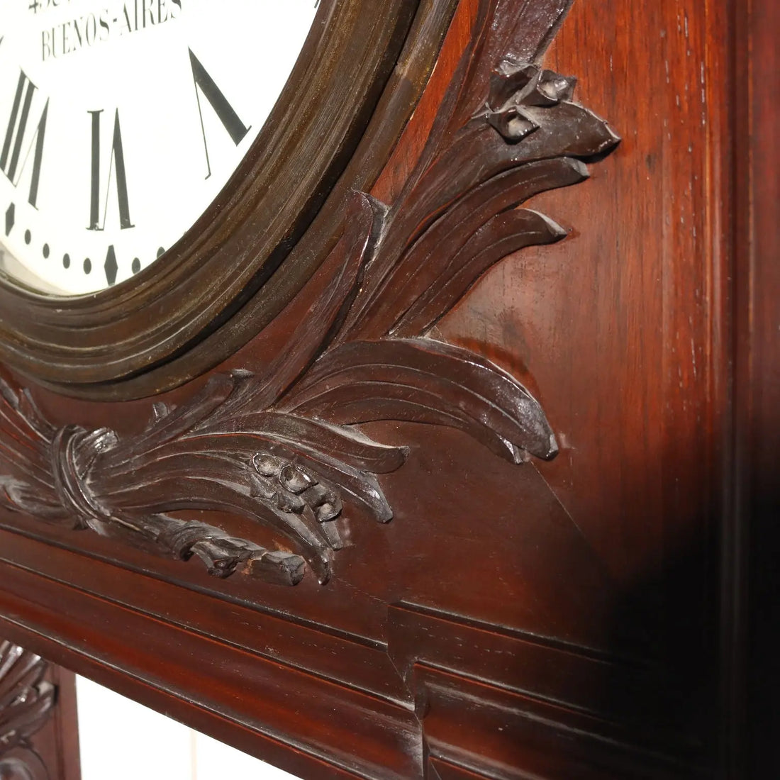 Great Antique Industrial Clock Carved Mahogany Argentina XIX Century - Argentina, Late XIX Century | Antiques | Other Furniture