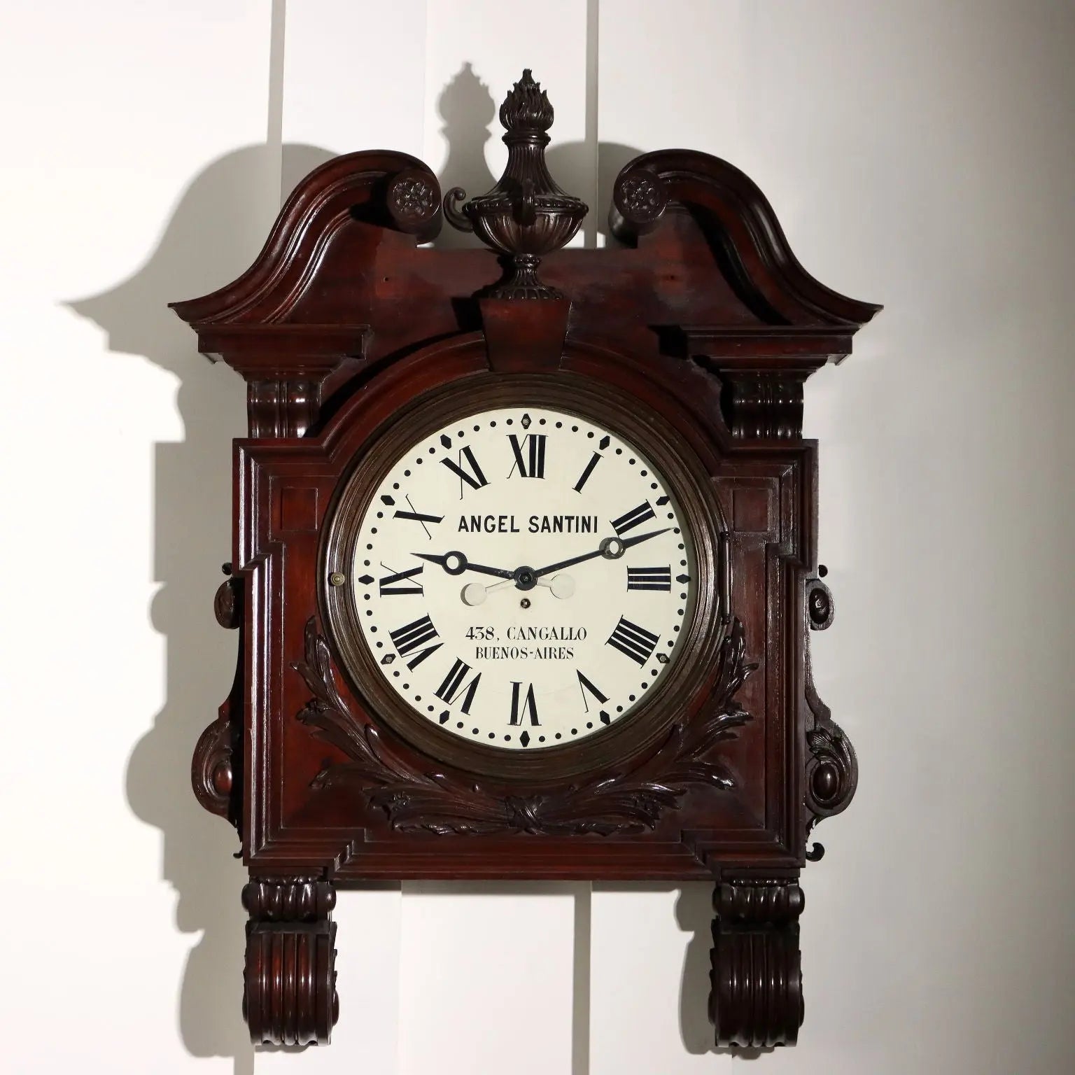 Great Antique Industrial Clock Carved Mahogany Argentina XIX Century - Argentina, Late XIX Century | Antiques | Other Furniture