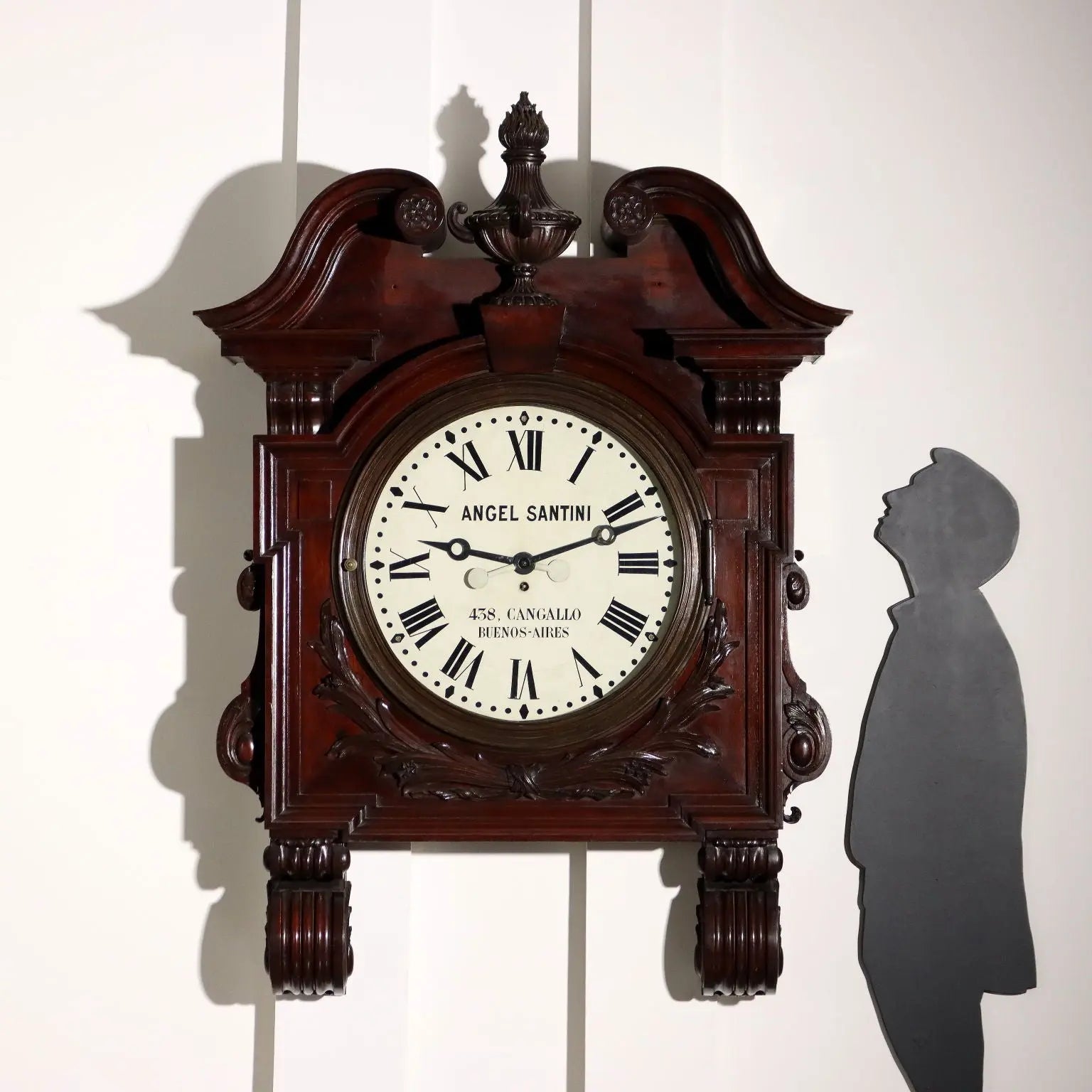 Great Antique Industrial Clock Carved Mahogany Argentina XIX Century - Argentina, Late XIX Century | Antiques | Other Furniture