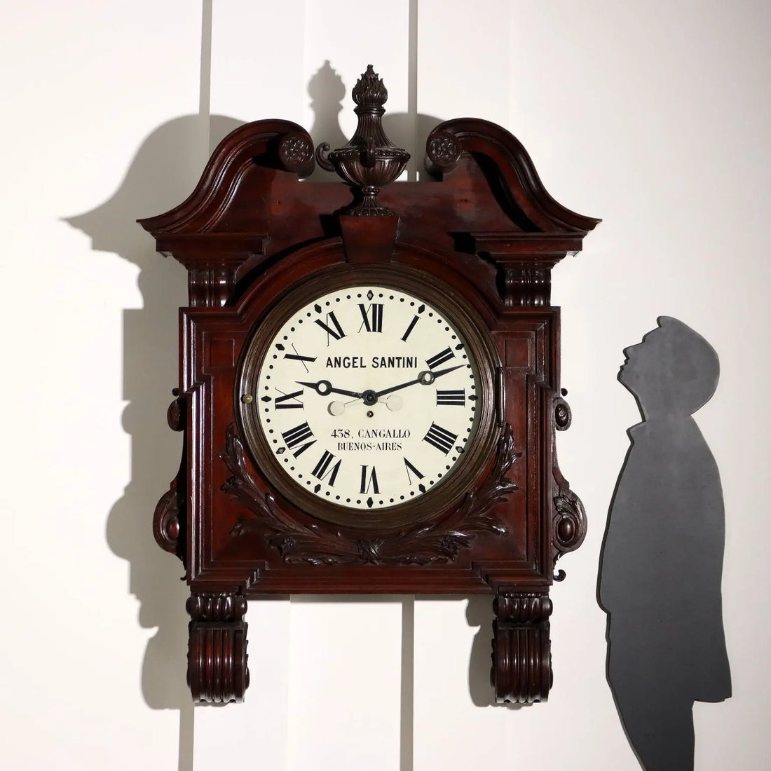 Great Antique Industrial Clock Carved Mahogany Argentina XIX Century - Argentina, Late XIX Century | Antiques | Other Furniture