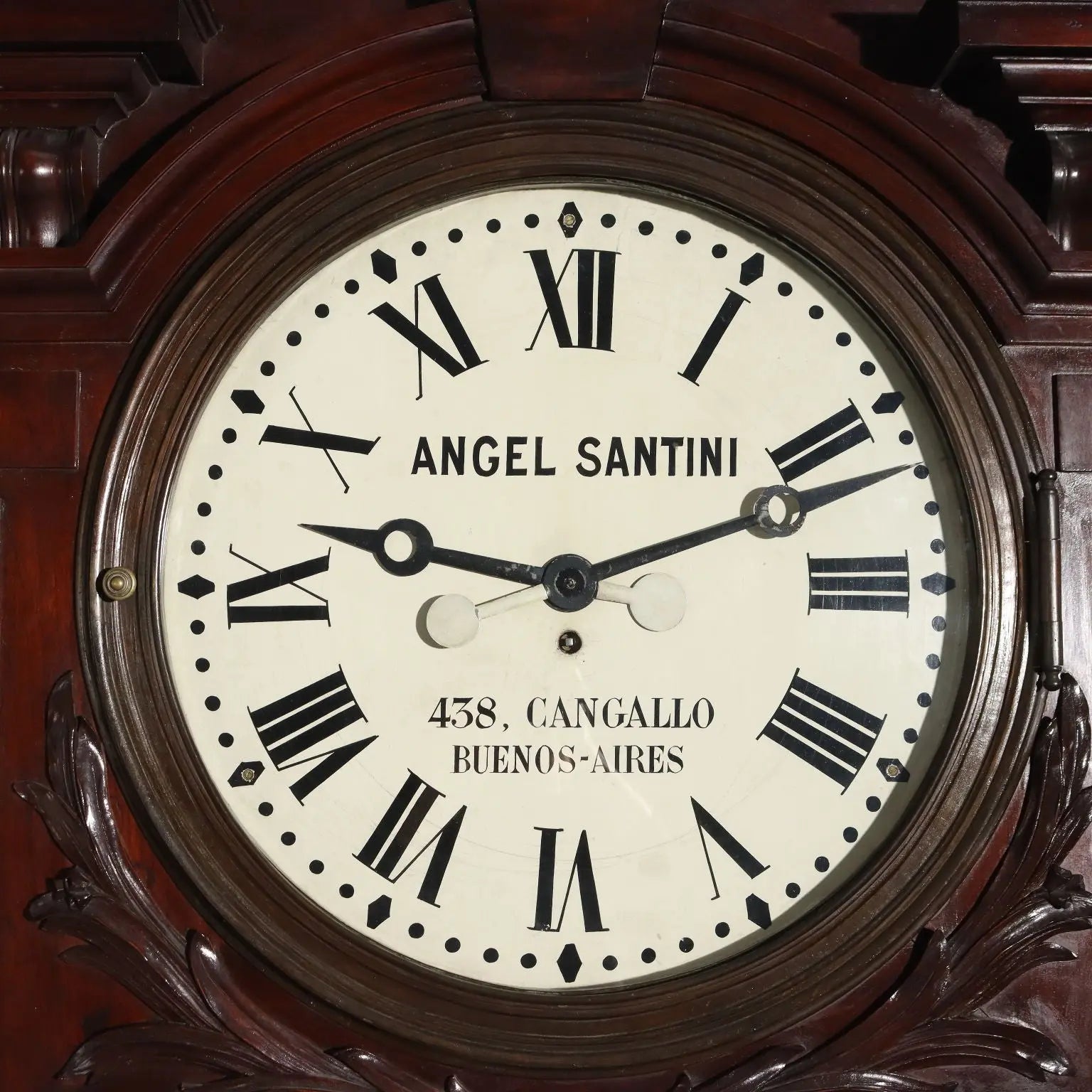 Great Antique Industrial Clock Carved Mahogany Argentina XIX Century - Argentina, Late XIX Century | Antiques | Other Furniture