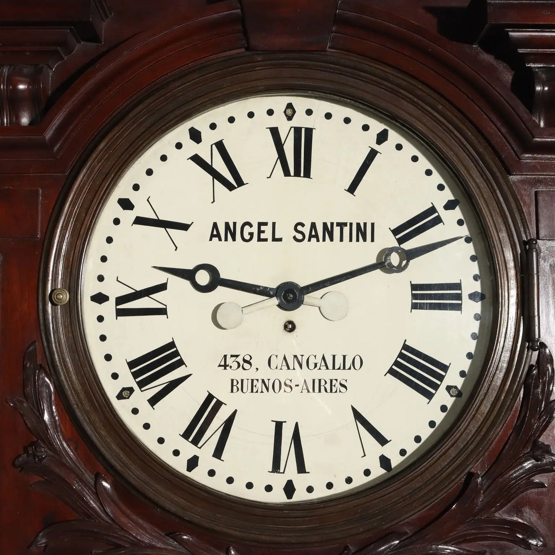 Great Antique Industrial Clock Carved Mahogany Argentina XIX Century - Argentina, Late XIX Century | Antiques | Other Furniture