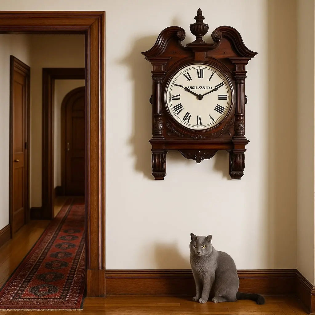 Great Antique Industrial Clock Carved Mahogany Argentina XIX Century - Argentina, Late XIX Century | Antiques | Other Furniture