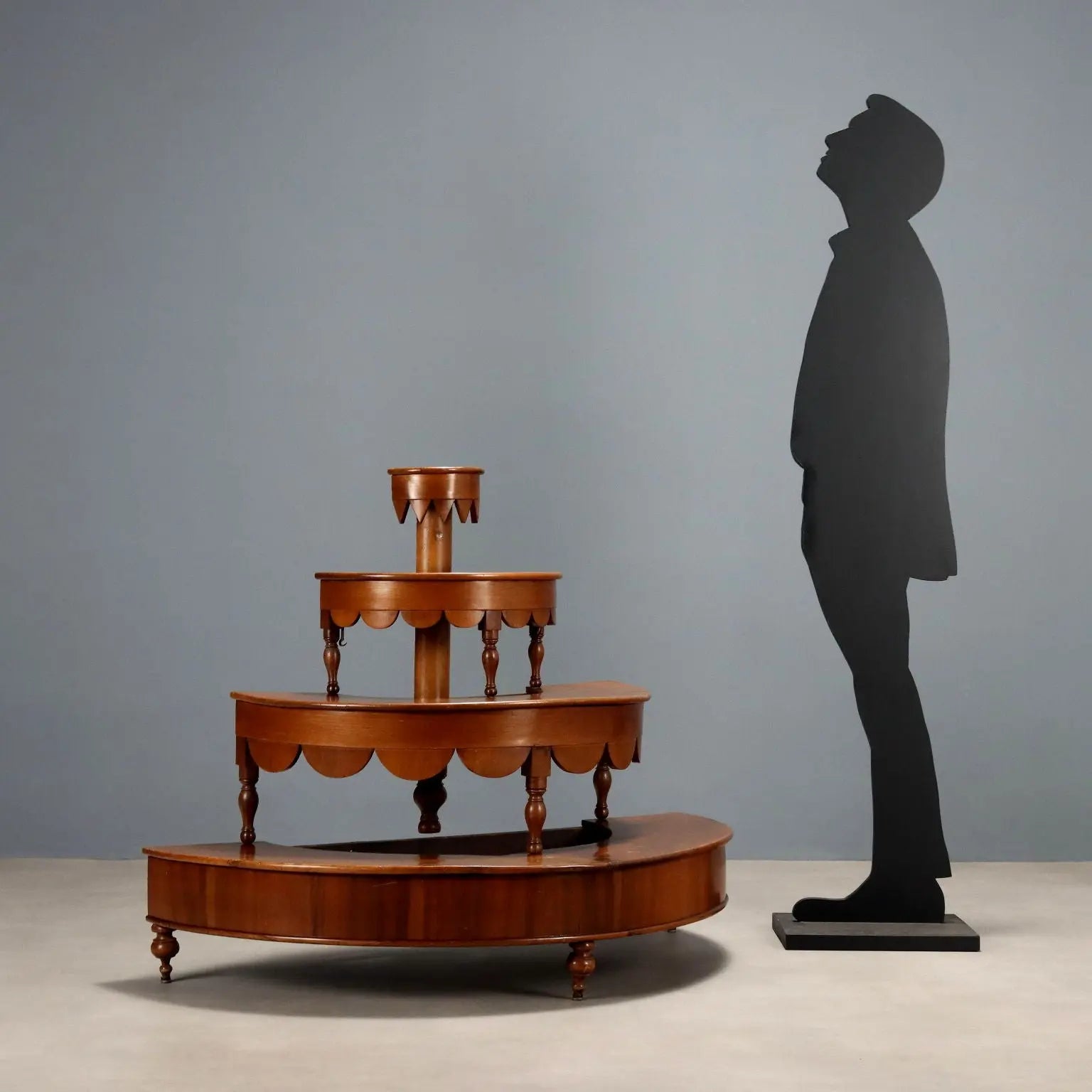 Antique Etagere Walnut Semi-Round Shape Italy XIX Century - Italy, XIX Century | Antiques | Other Furniture