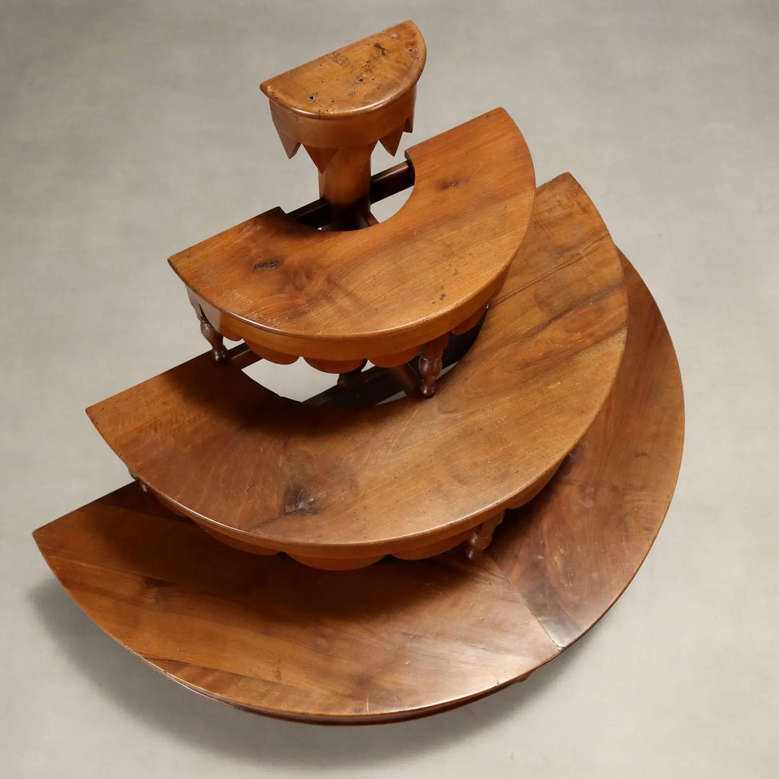 Antique Etagere Walnut Semi-Round Shape Italy XIX Century - Italy, XIX Century | Antiques | Other Furniture