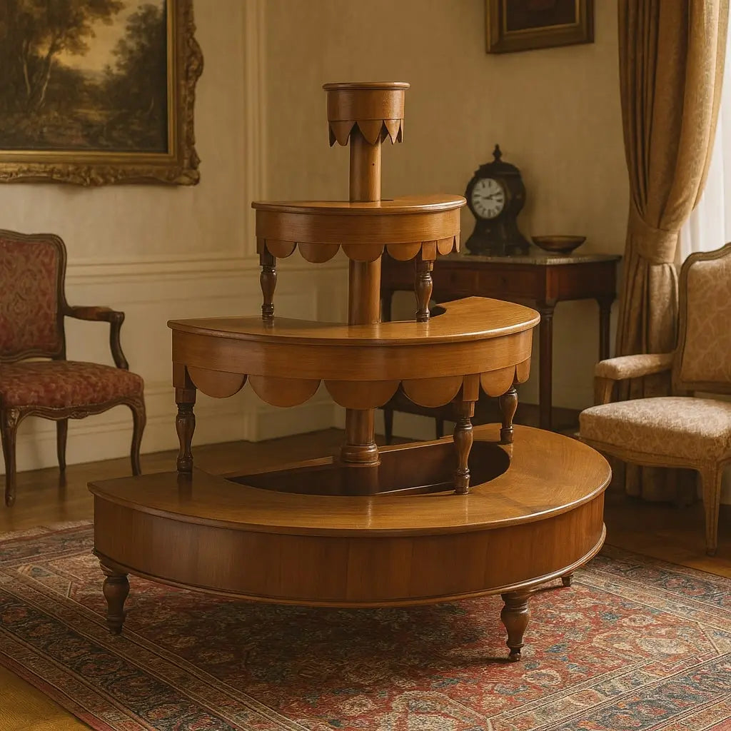 Antique Etagere Walnut Semi-Round Shape Italy XIX Century - Italy, XIX Century | Antiques | Other Furniture