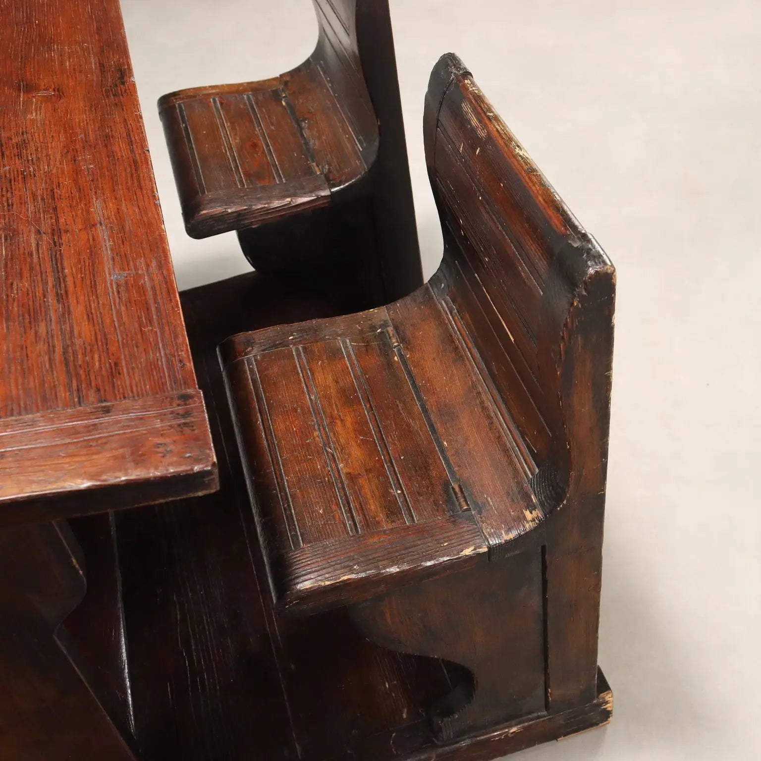 Antique School Desk Walnut Painted Larch 2 Seats XIX Century - Italy, Late XIX Century | Antiques | Other Furniture