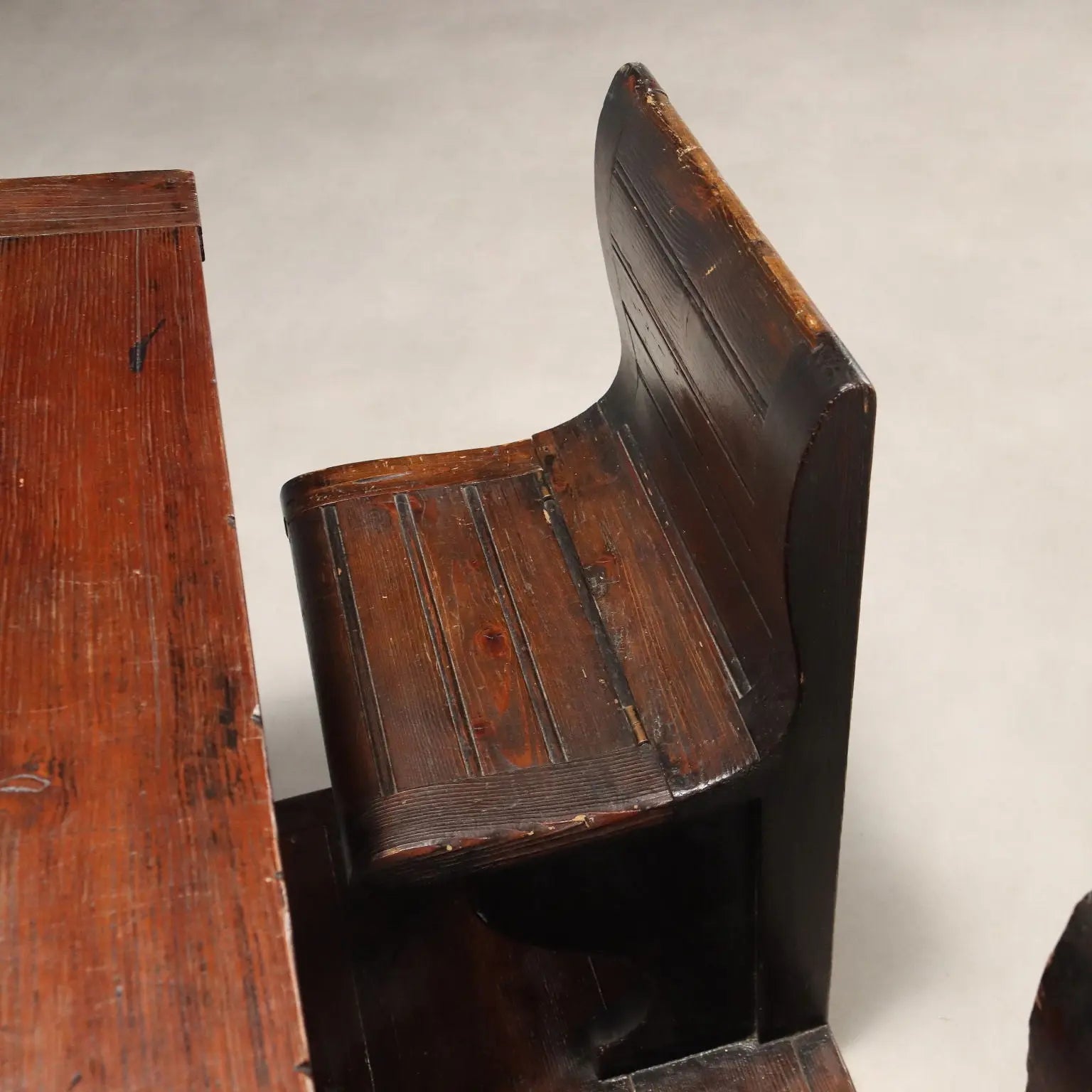 Antique School Desk Walnut Painted Larch 2 Seats XIX Century - Italy, Late XIX Century | Antiques | Other Furniture