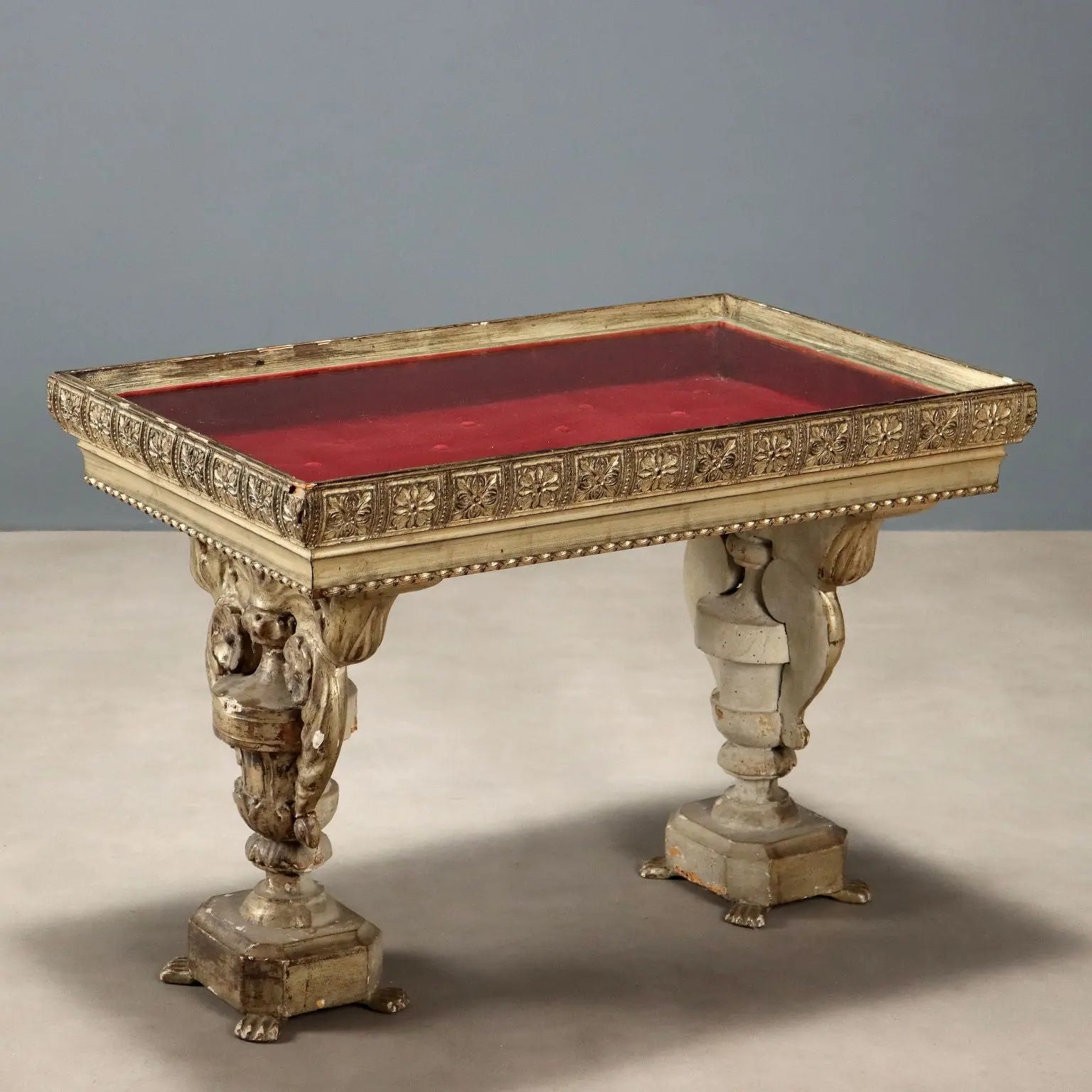 Antique Coffee Table Carved Wood Glass Italy XX Century - Italy, XX Century | Antiques | Side & Coffee Tables