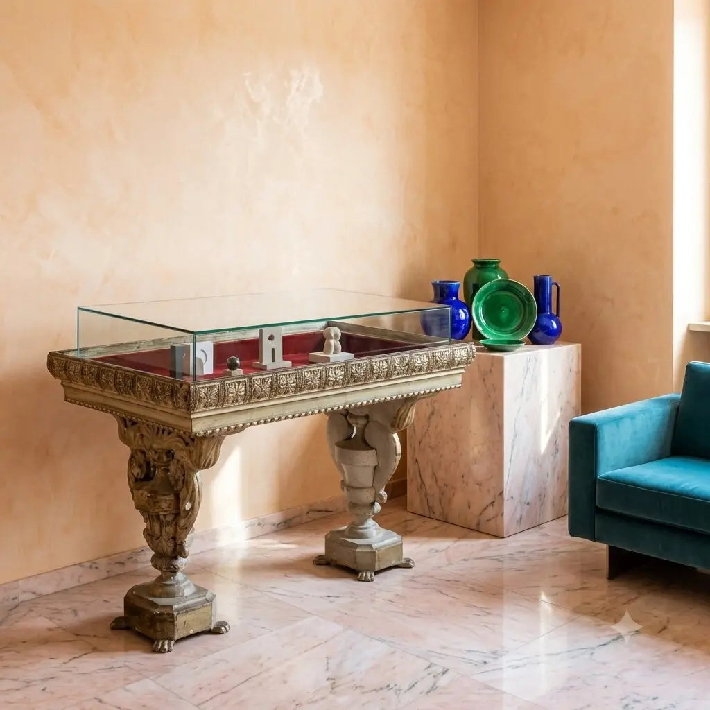 Antique Coffee Table Carved Wood Glass Italy XX Century - Italy, XX Century | Antiques | Side & Coffee Tables