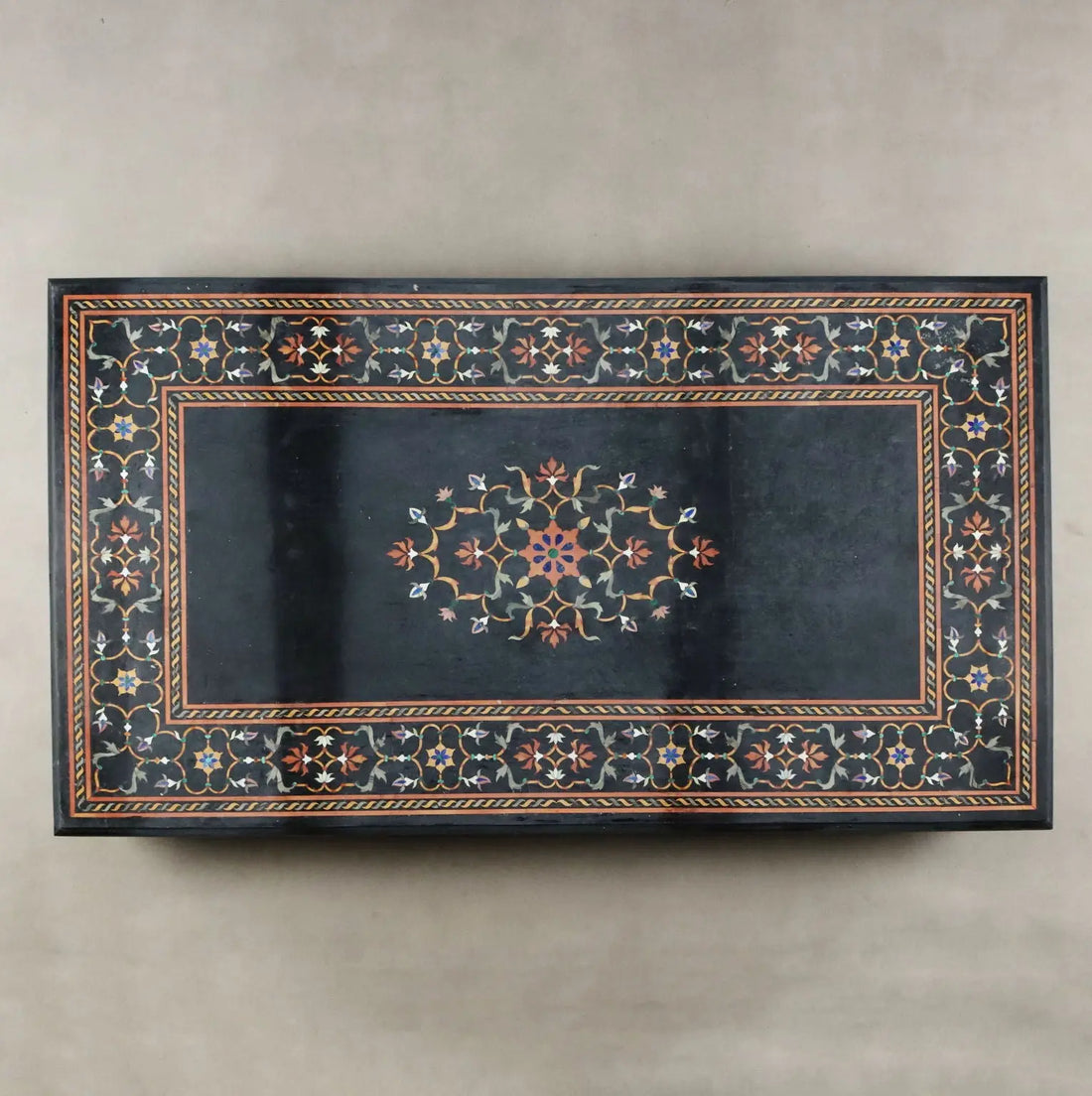 Antique Marble Top Flower Inlays Multicoloured XX Century
