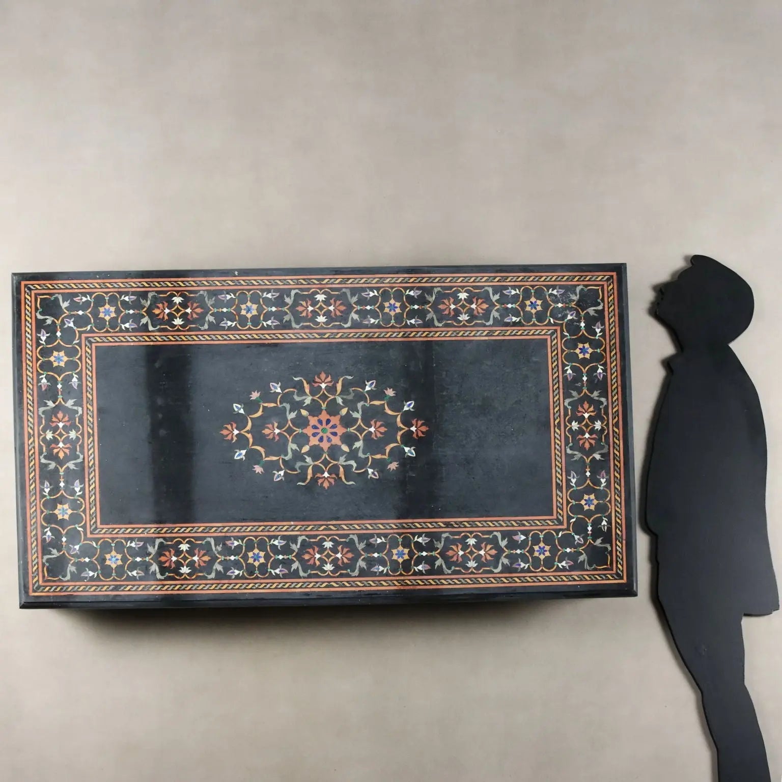 Antique Marble Top Flower Inlays Multicoloured XX Century