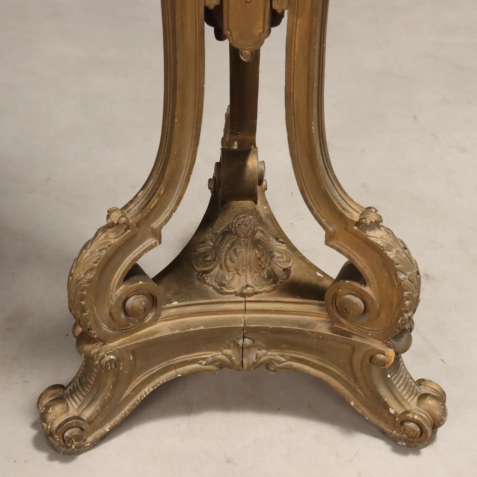 Gilded Wood Tripod Vase Stand - Italy 1900s