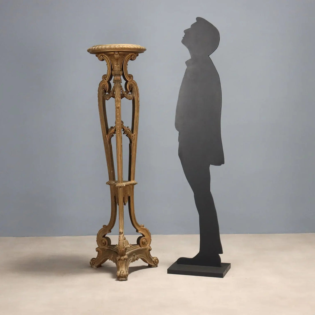 Gilded Wood Tripod Vase Stand - Italy 1900s