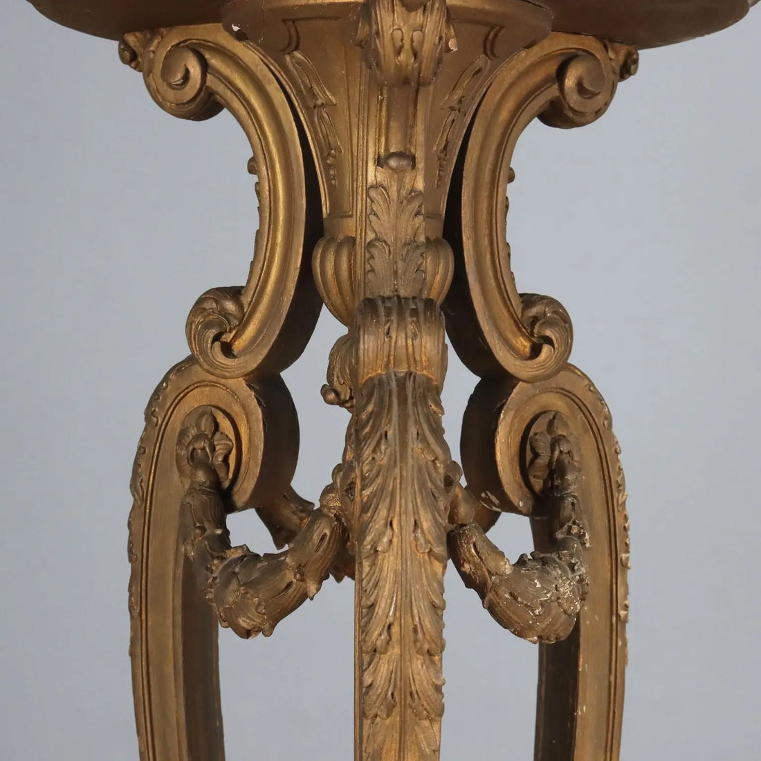 Gilded Wood Tripod Vase Stand - Italy 1900s