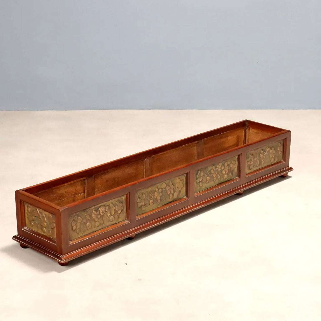 Mahogany Plant Stand with Brass - Italy Early 1900s